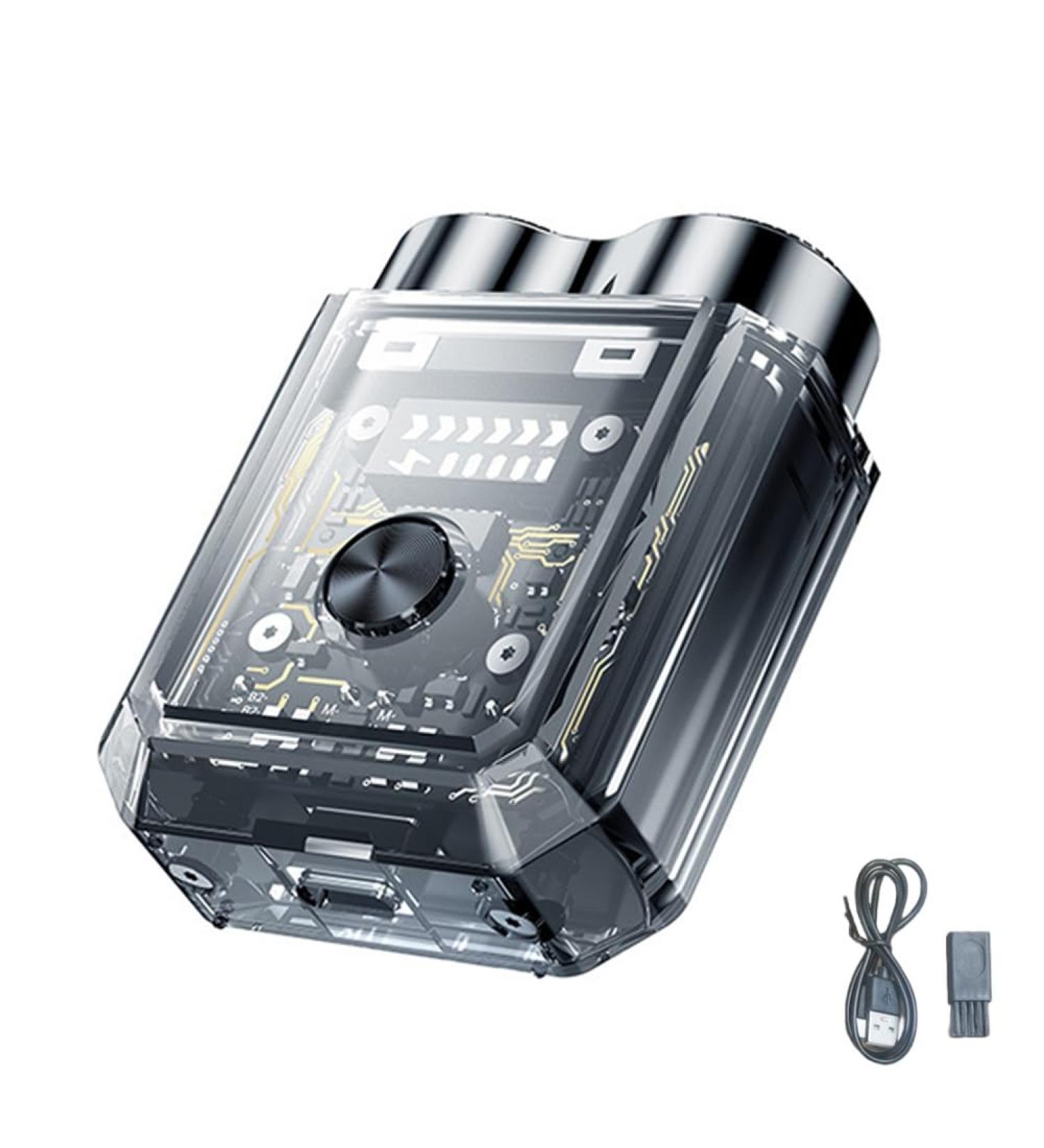 Buy Mini Transparent Dual Head Electric Shaver for Men - Low Noise Travel Razor - Buy Online on GoSupps.com