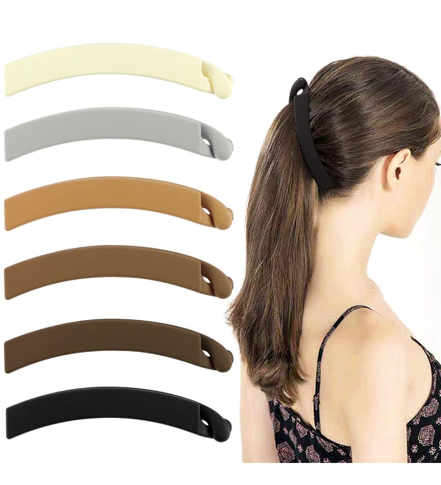 Ahoney 6 Pack Banana Hair Clips - Vintage Style for Thin Hair - Non-Slip Ponytail Clip - Fine Hair Accessories - Women's Classic Hair Clips - Buy Online on GoSupps.com