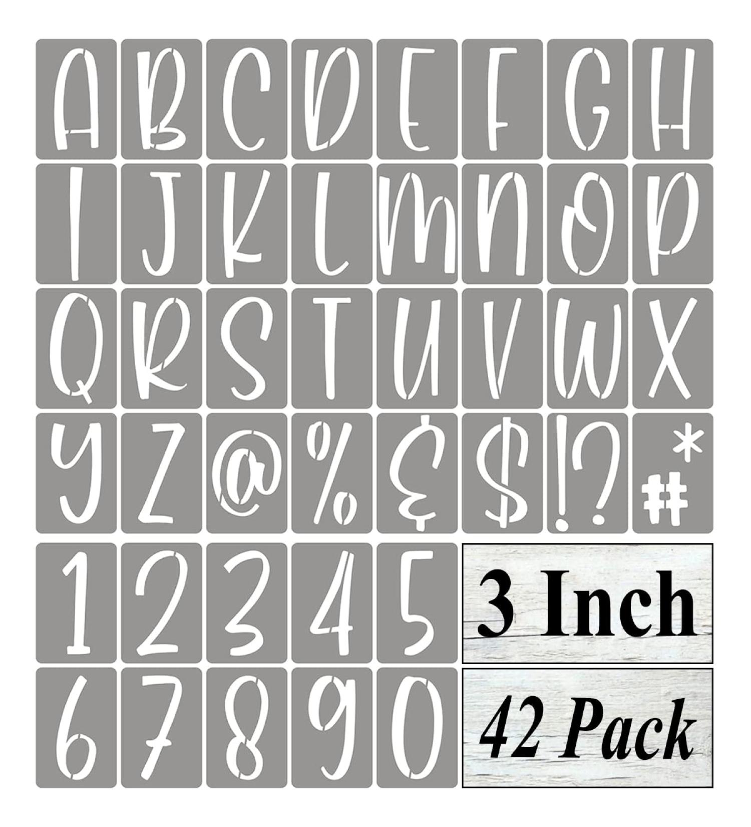 3 Inch Alphabet Letter Stencils for Painting - 42 Pack Letter and Number Stencil Templates with Signs for Painting on Wood Reusable Letters and Numbers Stencils for Chalkboard Wood Signs & Wall Art - Buy Online on GoSupps.com