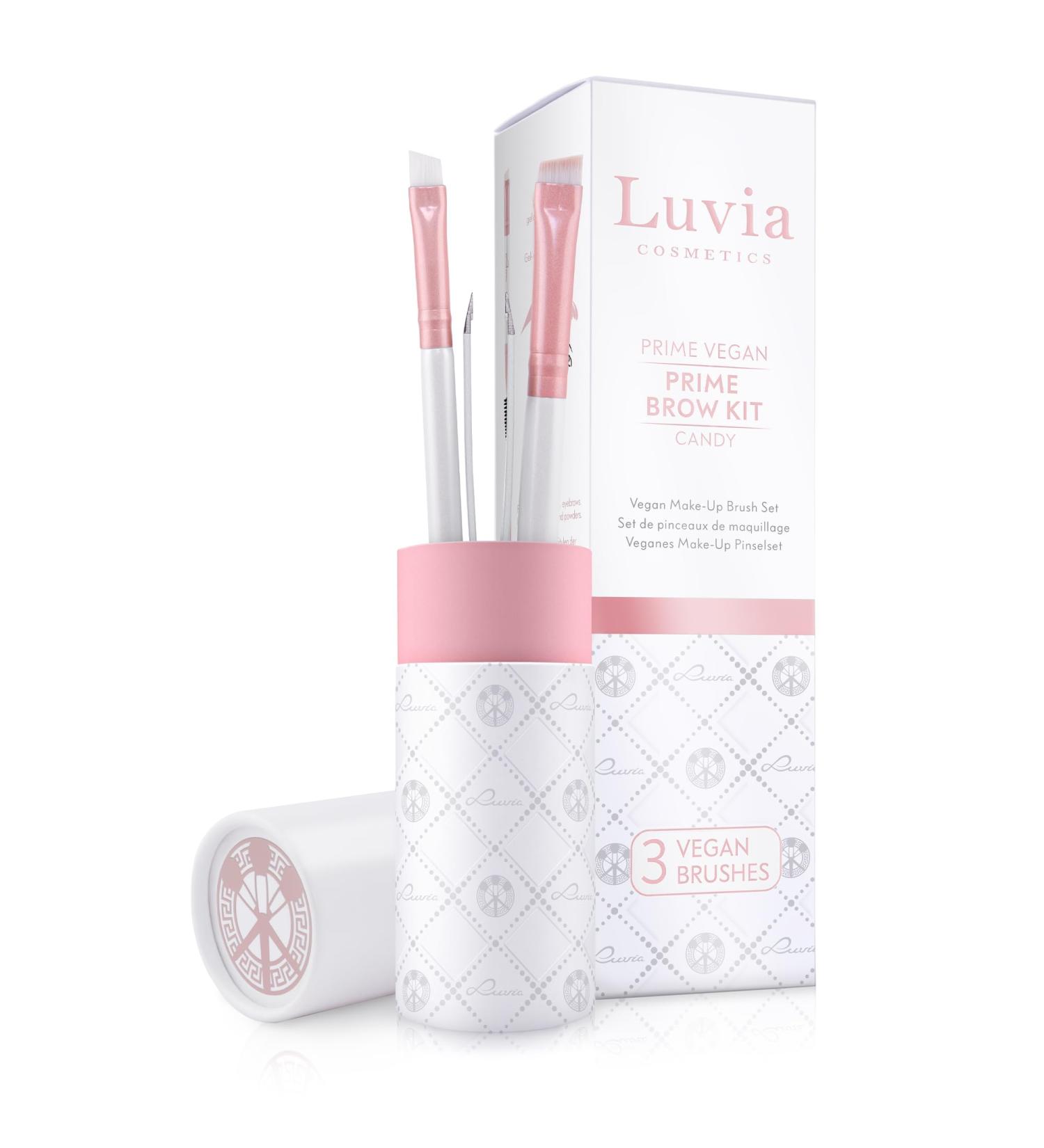 Buy Luvia Eyebrow Brush Set - Vegan Prime Brow Kit with 3 Cosmetic Brushes & Tweezers - International Shipping Available - Buy Online on GoSupps.com