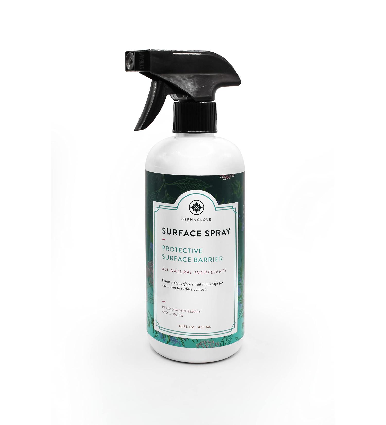 DERMAGLOVE SURFACE SPRAY - Organic & Scientific Protection for Unsafe Surfaces | Instant Purification for Airplane Seats Public Toilets & Gyms - 16 oz - Buy Online on GoSupps.com