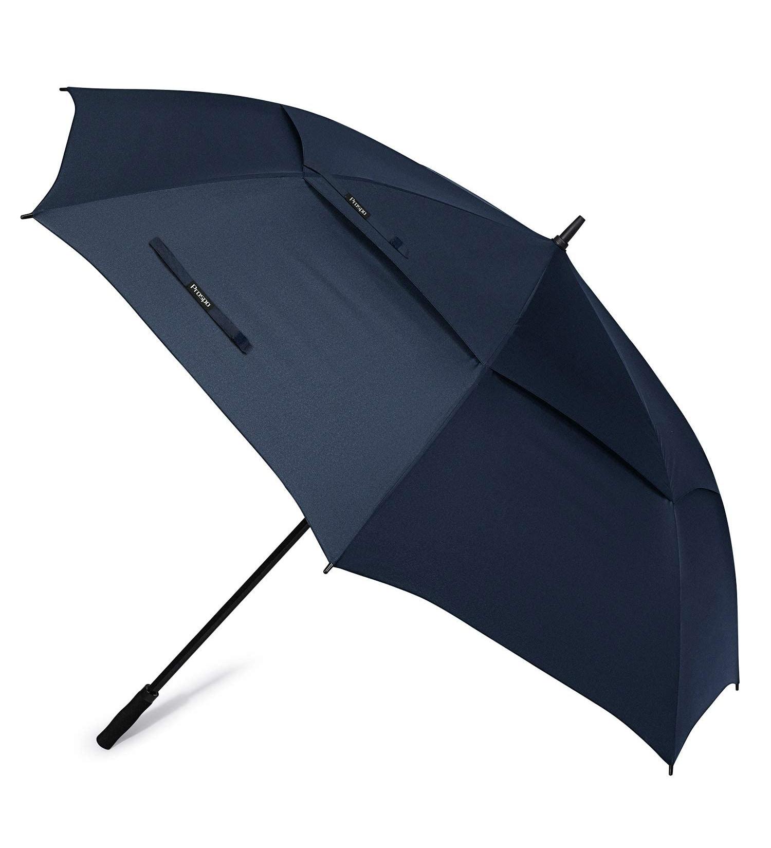 Prospo 72 Inch Windproof Golf Umbrella - Navy Blue XL | Automatic Open, Double Canopy, Vented & Waterproof Stick Umbrella for Men and Family - Buy Online on GoSupps.com