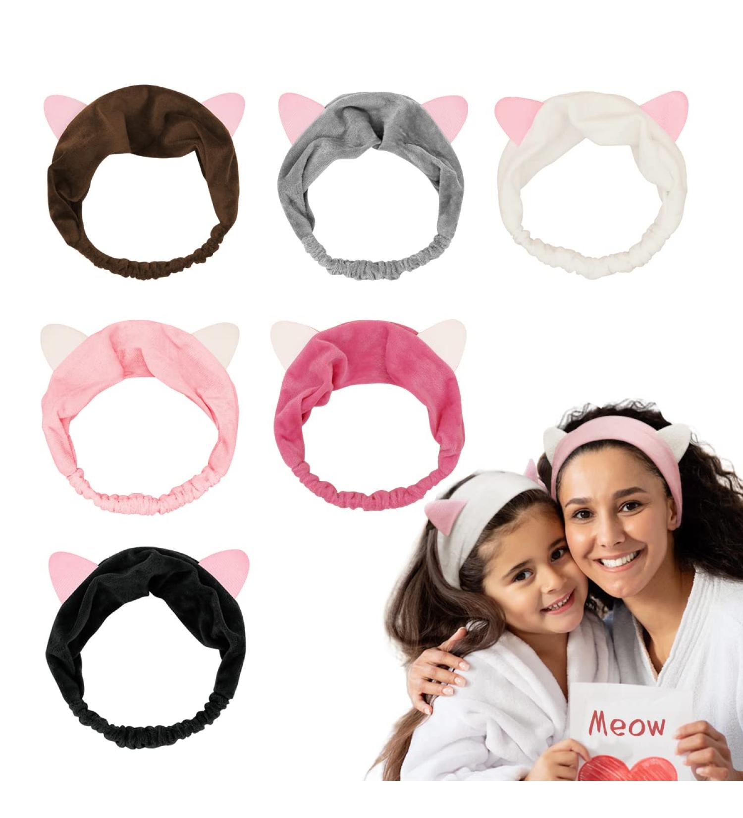 Dreamlover Cat Ears Headband - 6 Pack Makeup Hairband for Women and Girls - Buy Online on GoSupps.com