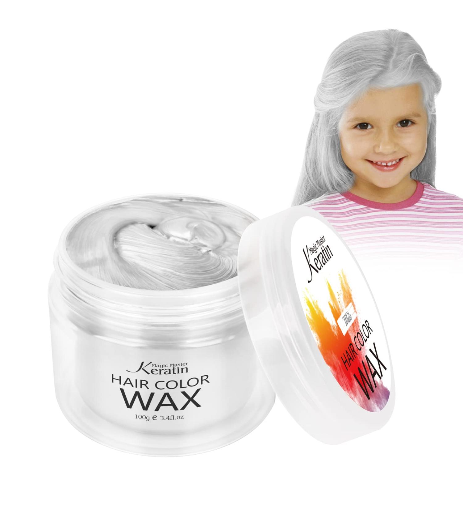 Magic Master Keratin Hair Color Wax - Temporary Instant Colored Clay for Men and Women - White - MMK-009 - Buy Online on GoSupps.com