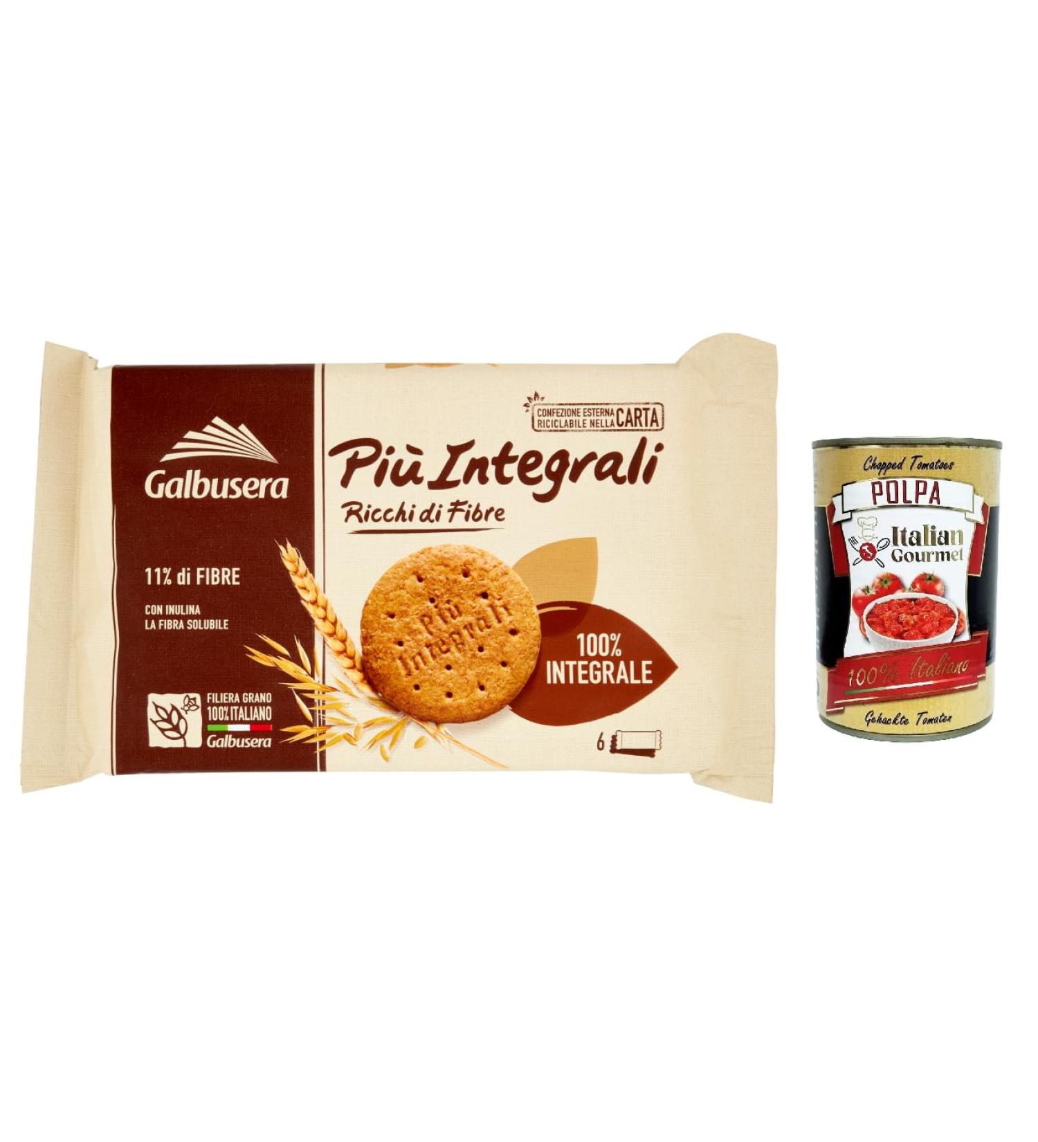  Italian Gourmet E.R. Galbusera Pi Integrali Biscuits 100% High Fibre 330 g + Italian Gourmet Pulp 400 g Set of 3 - Buy Online on GoSupps.com