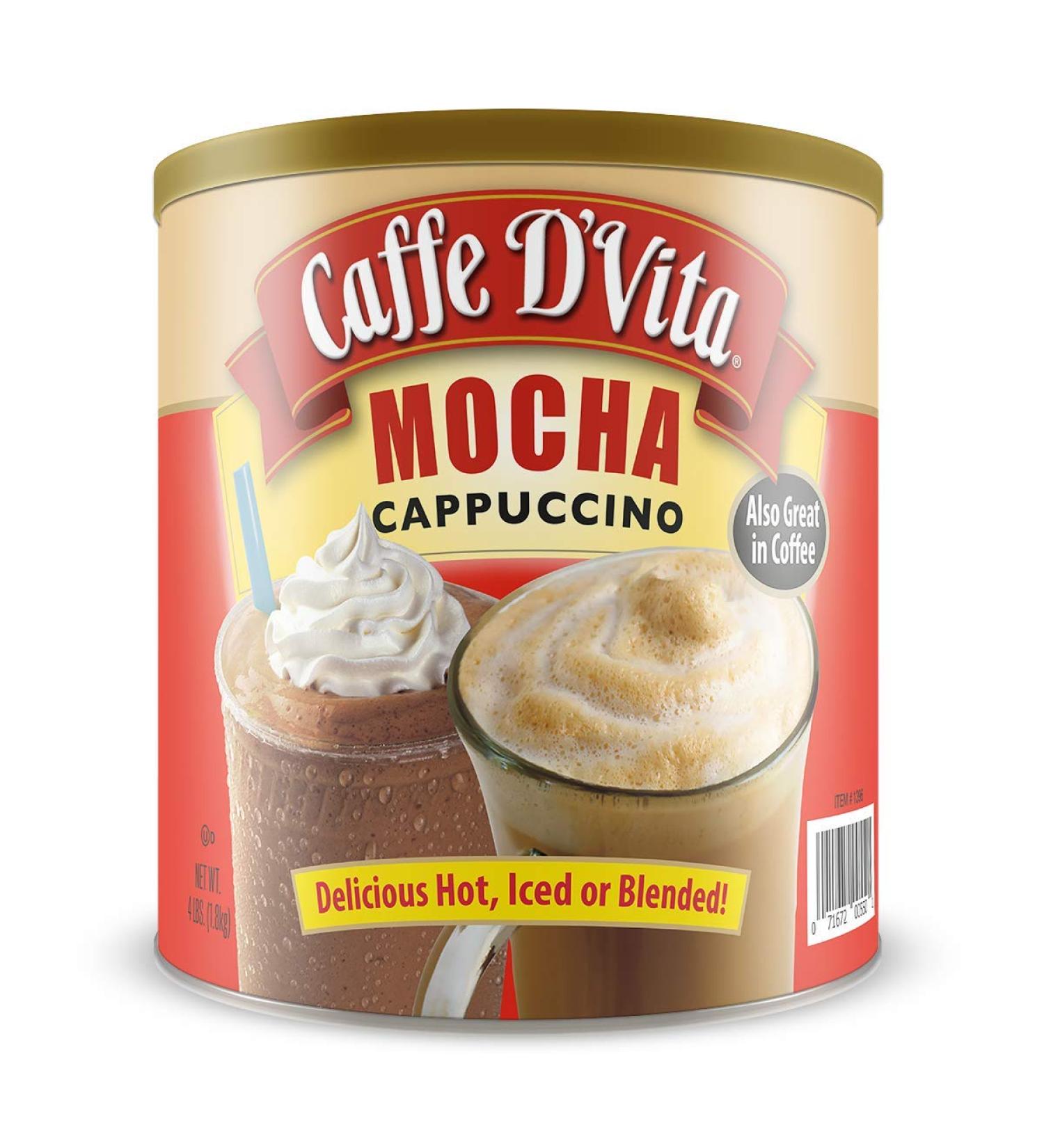 Caffe DVita Mocha Cappuccino 4 lb Can - 64 oz (Pack of 1) - Buy Online on GoSupps.com