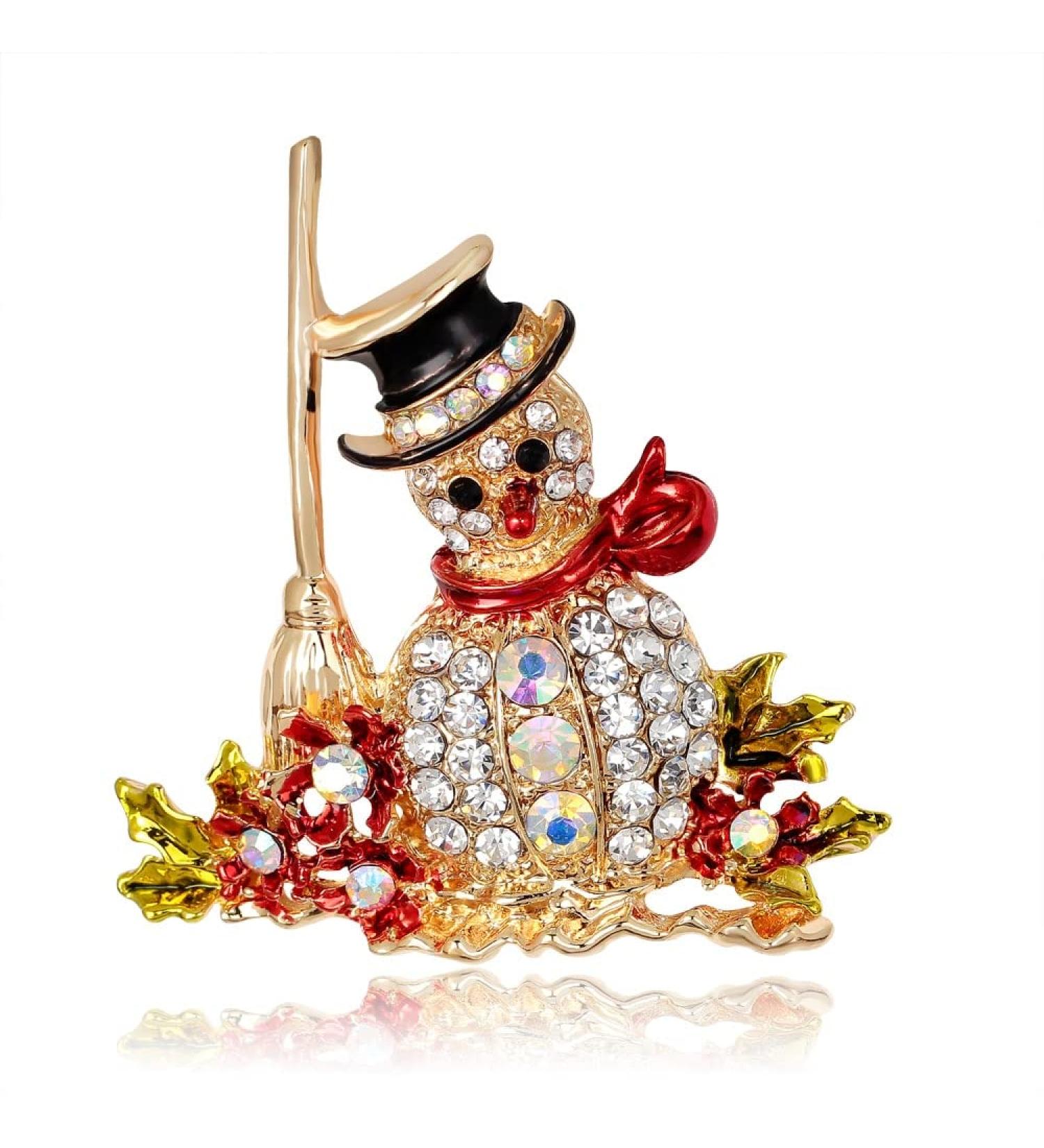 Pin Jewelry Gifts for Women Cute Inlaid Rhinestone Christmas Brooches for Women Creative Colorful Boots Snowman Pins Party Accessories Sweater Jewelry Brooches & Pins - Buy Online on GoSupps.com