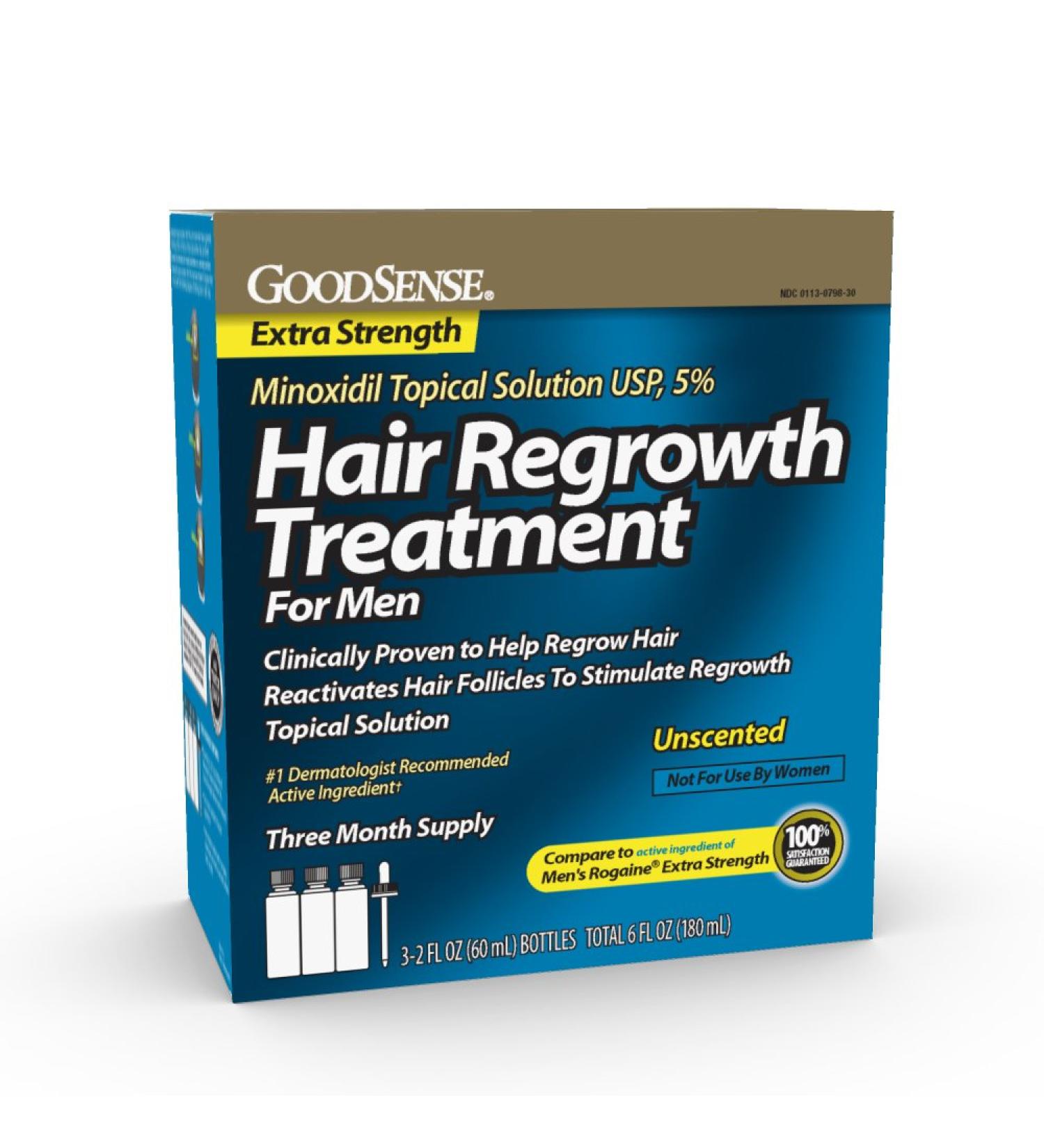 GoodSense Minoxidil 5% Hair Regrowth Treatment for Men - 6 oz | Effective Solution for Male Pattern Baldness | International Shipping Available - Buy Online on GoSupps.com