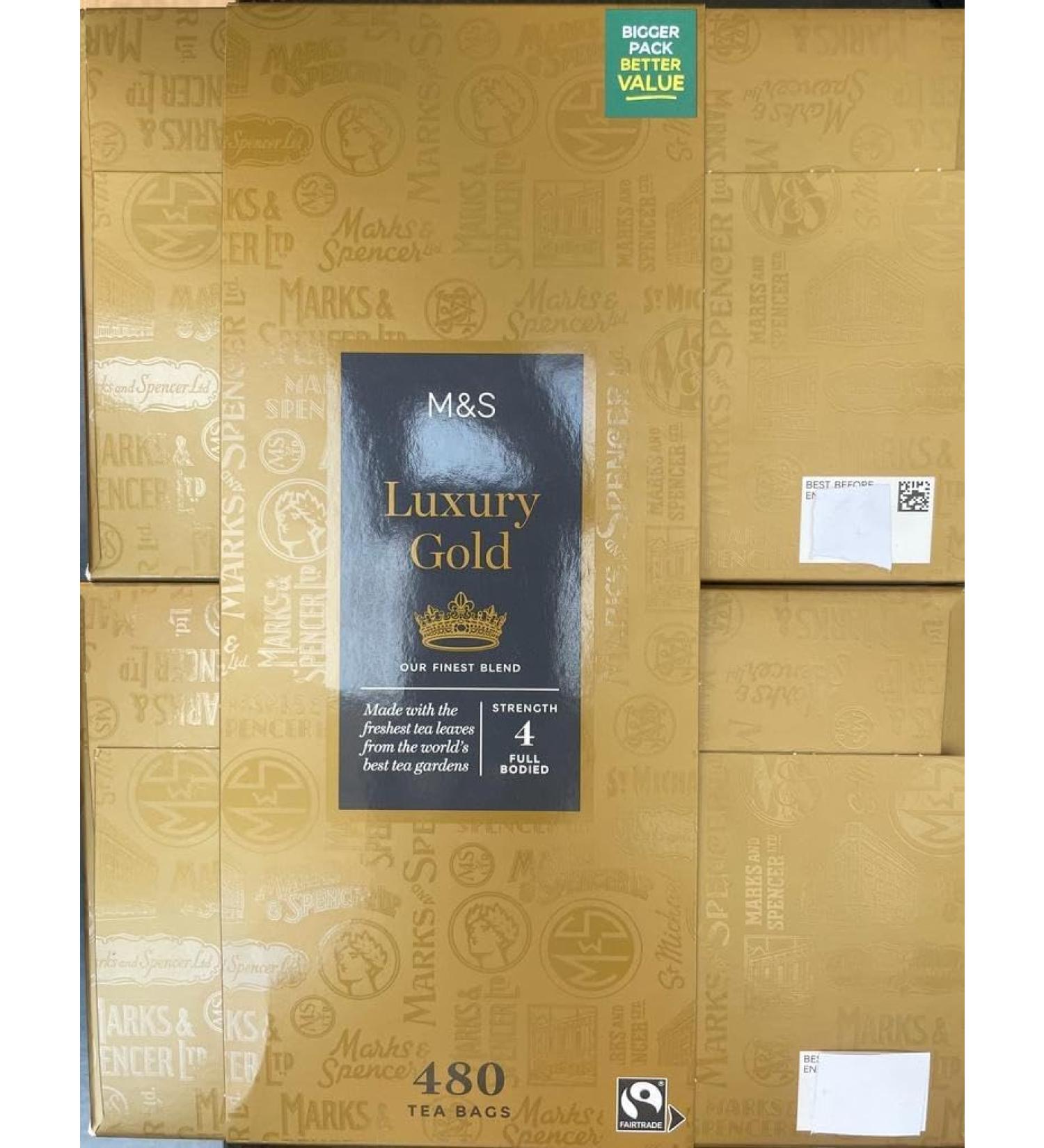 M&S Luxury Gold Tea Jumbo Pack 1.5kg - 480 Teabags - in a Premier Life Store Box - Buy Online on GoSupps.com