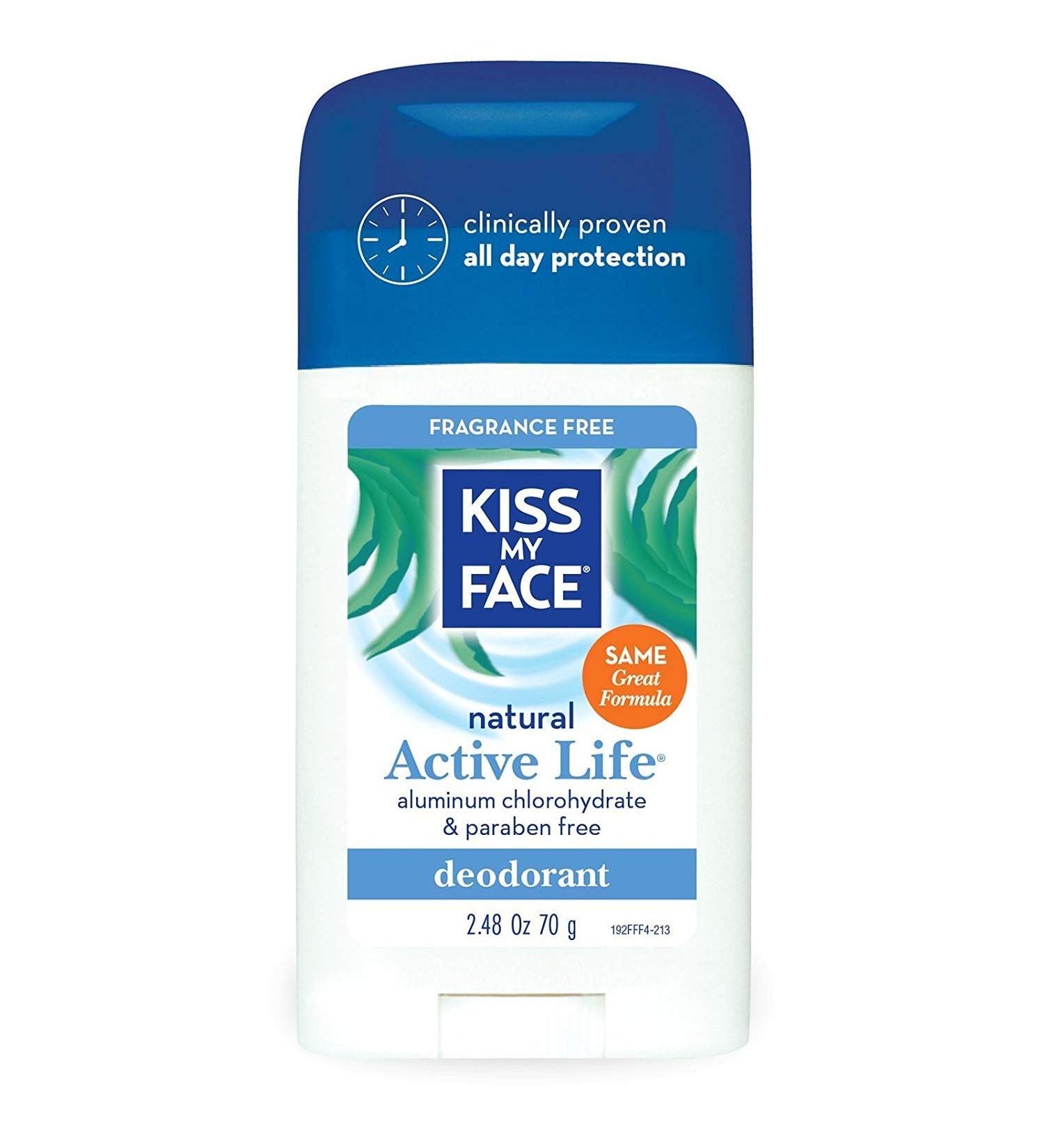 Kiss My Face Aluminum & Paraben Free Active Life Deodorant Stick, Fragrance Free - 2.48 oz - 2 pk 2.48 Ounce (Pack of 2)