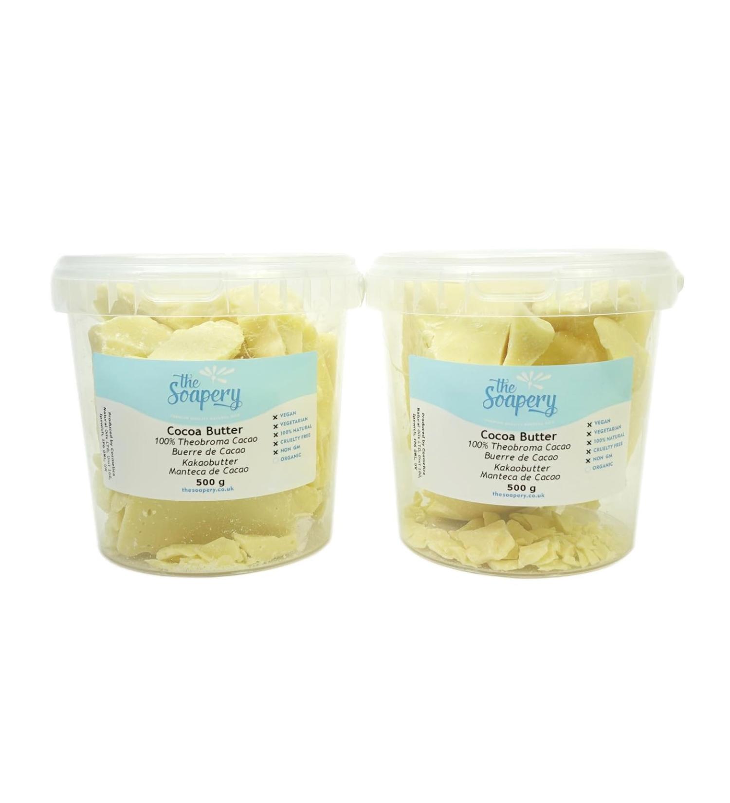 Cocoa Butter 1kg (2X500g) - Unrefined - 100% Natural and Pure 1 kg (Pack of 1)