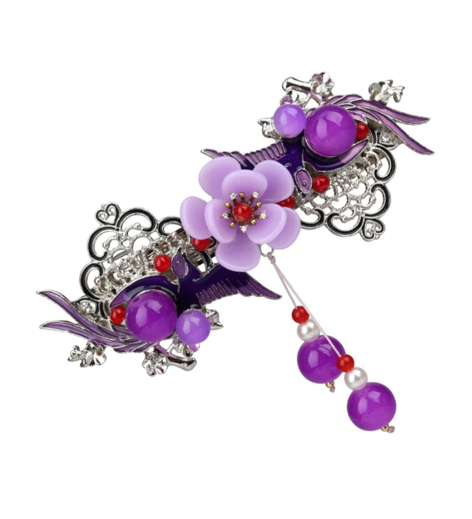 FRCOLOR Hairpin Hair Barrettes for Thick Hair Metal Hair Clips Hair Accessory for Decorative Hair Clips for Hair Clips Ponytail Holder Purple Issue Card Miss Rhinestones Crystal - Buy Online on GoSupps.com