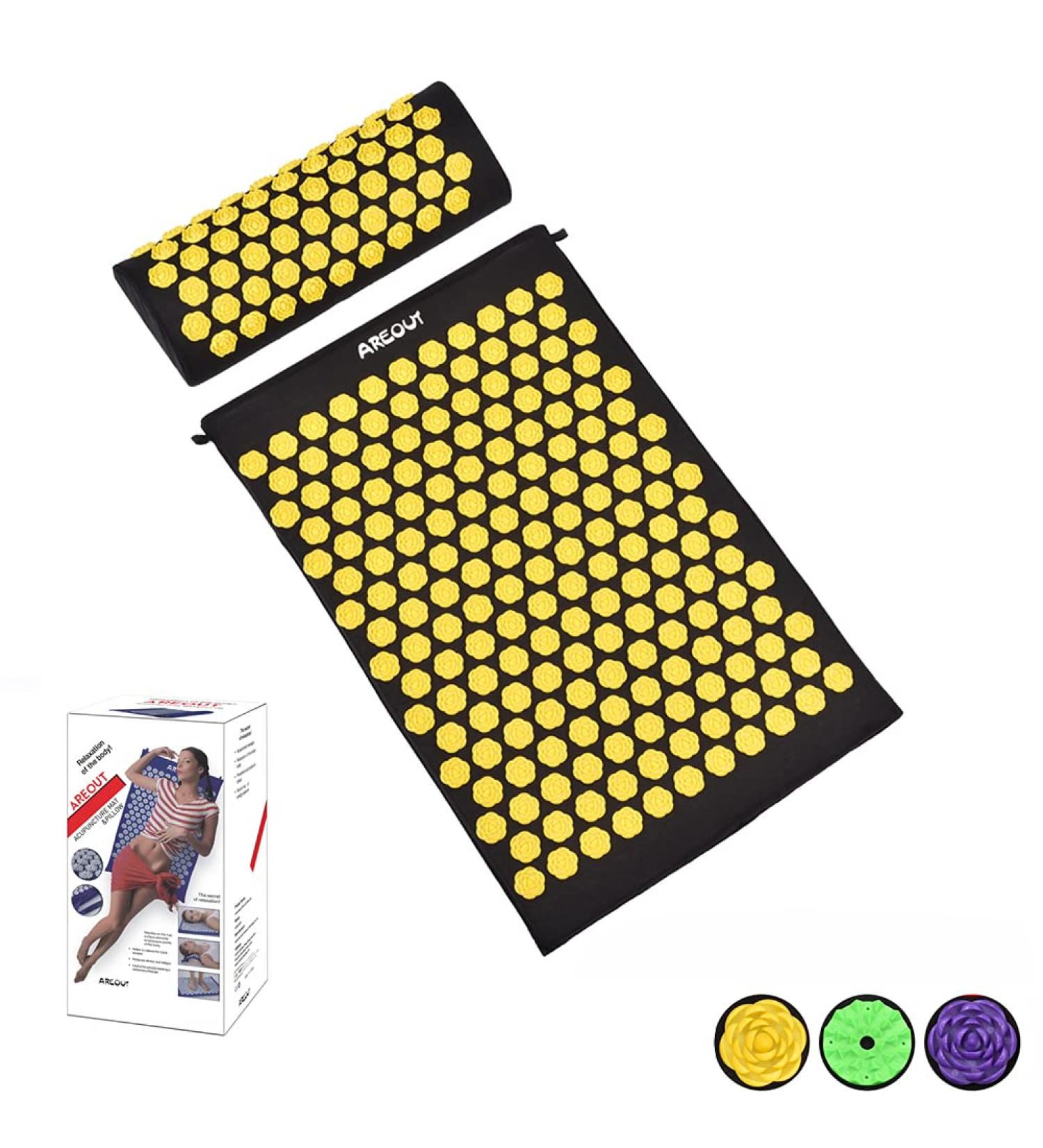 Acupressmatte acupressure mat set -yoga acupressure mat and pillow for effective and easy treatment of systematic pain and tension shakti mat
