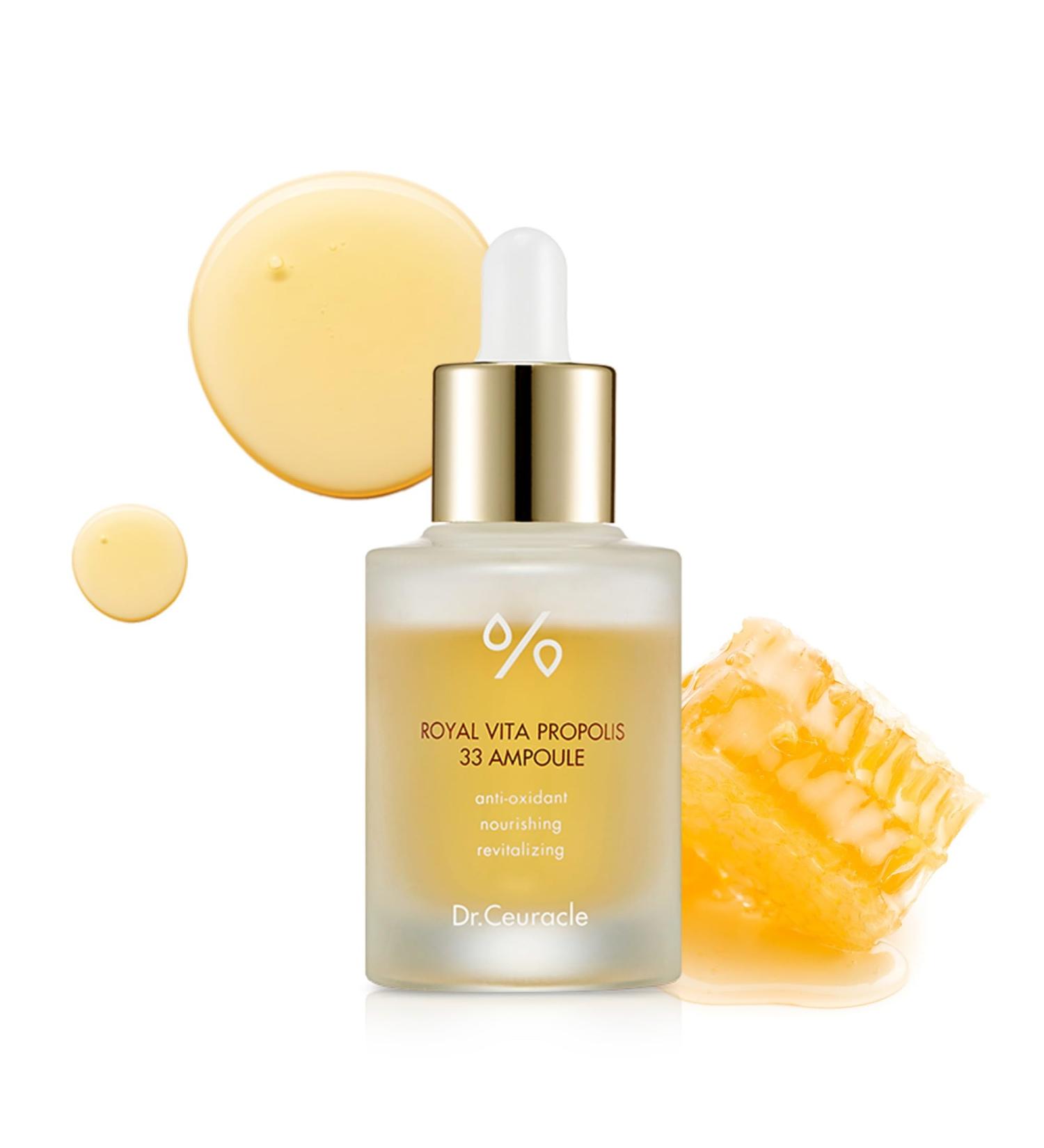 Dr.Ceuracle Royal Vita Propolis 33 Ampoule (30ml / 1.01 fl. oz.) - Ultimate Glow and Nourish Vitamin Serum for Radiant Skin Formulated with Propolis and Royal Jelly Extract 1.01 Fl Oz (Pack of 1) - Buy Online on GoSupps.com