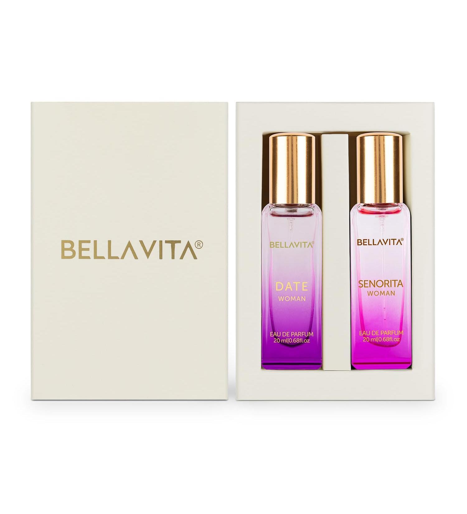 Be'llaVita Luxury Date & Senorita Eau De Parfum For Woman Perfume Combo with Jasmine Vanilla & Musk | EDP Fragrance Scent Gift Set Pack of 2 20 ml - Buy Online on GoSupps.com