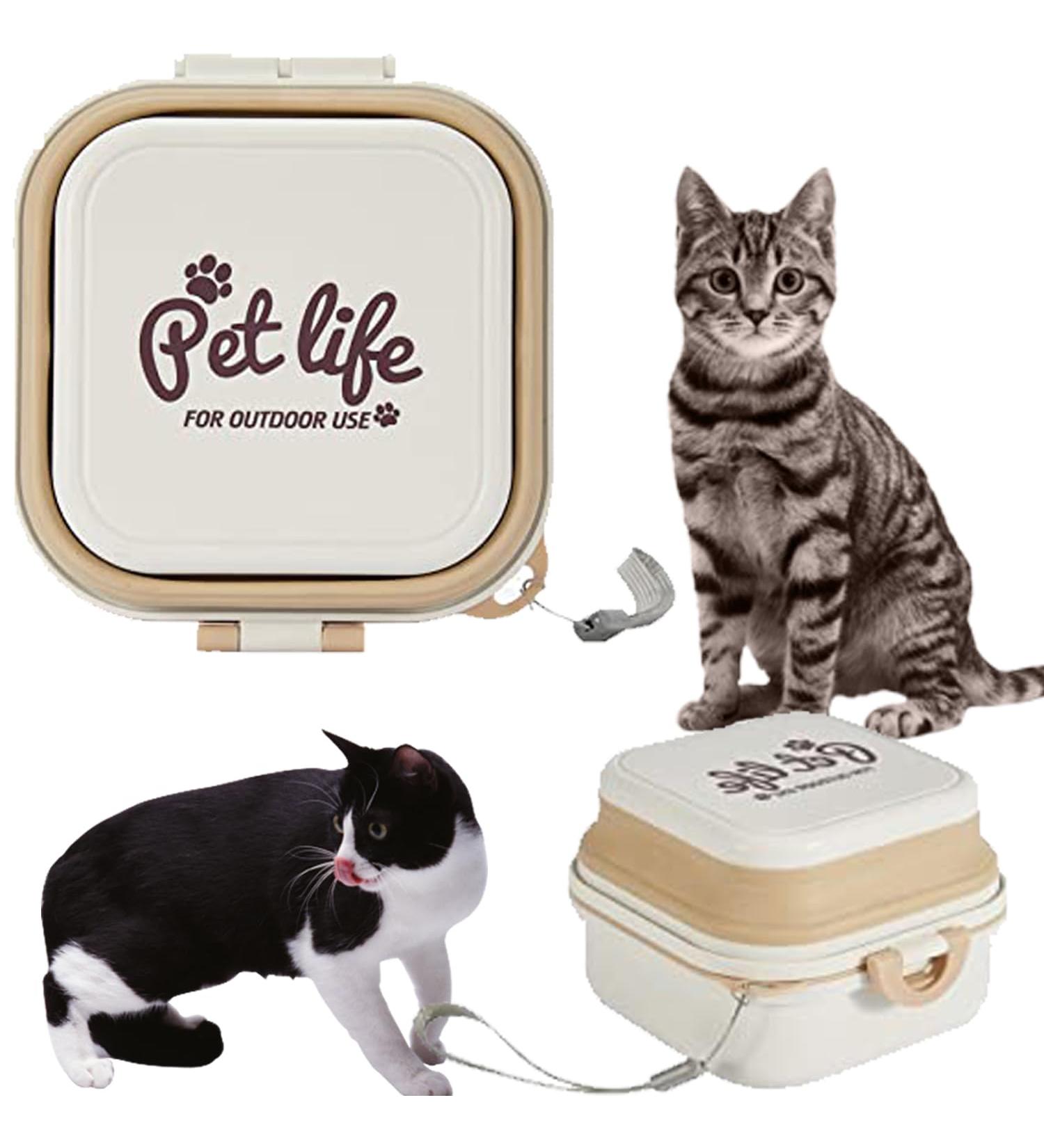 Portable Foldable Dog Bowl - Collapsible Travel Bowl with Lid & Carabiner | 800ml for Dogs & Cats - Perfect for Walks Travel & Home (White) - Buy Online on GoSupps.com