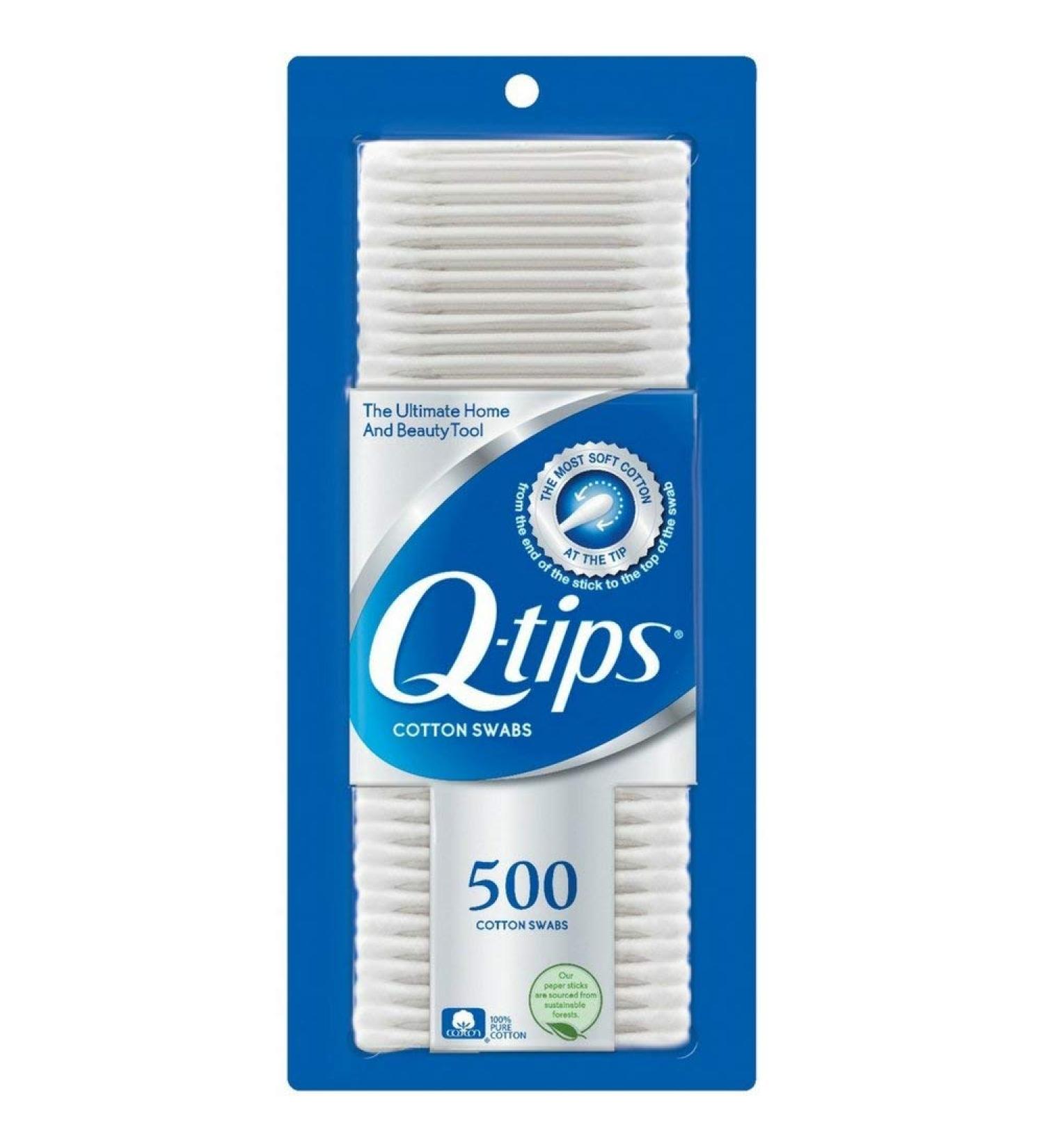 Q-tips Cotton Swabs 500 Count (Pack of 2)