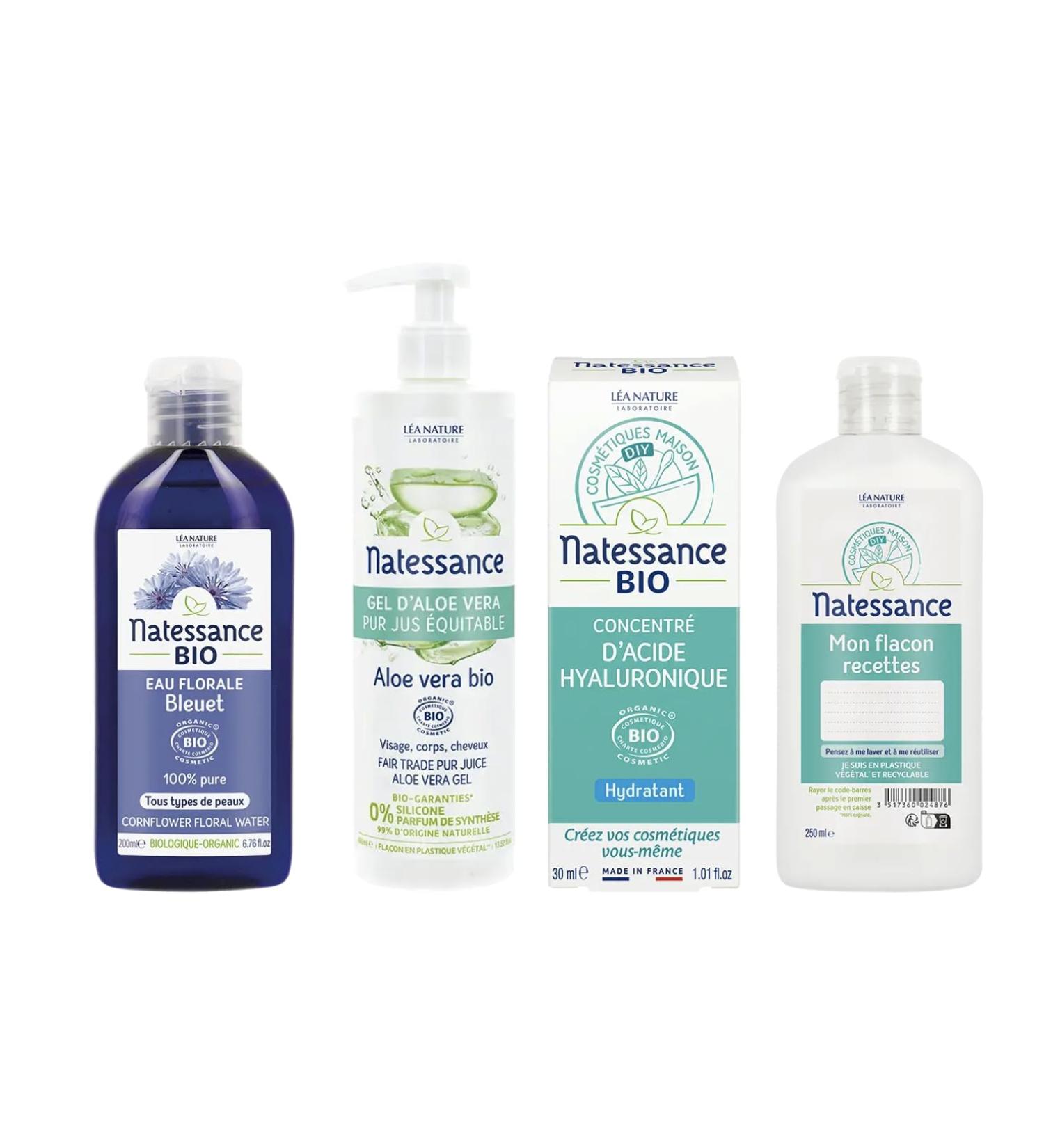 NATESSANCE | Organic Blueberry Floral Water Eye Contour Lotion | DIY Home Cosmetics Kit | Daily Care | Refreshes & Soothes the Eye Area | Recipe Booklet + Free Empty Bottle 250 ml - Buy Online on GoSupps.com