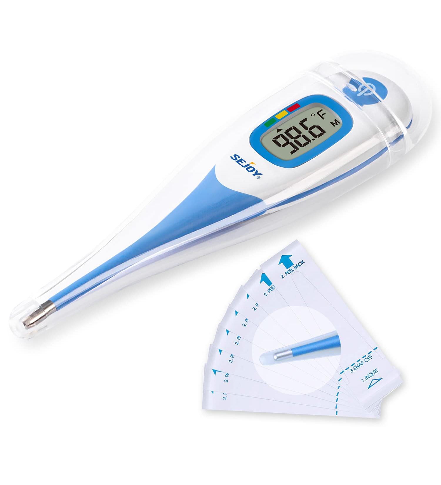 Digital Thermometer for Adults & Kids - Fast & Accurate Fever Reading for Oral, Armpit & Rectal Use - Flexible Tip & Waterproof - Large LCD Display - Ideal for Home Use - Termometro - Buy Online on GoSupps.com