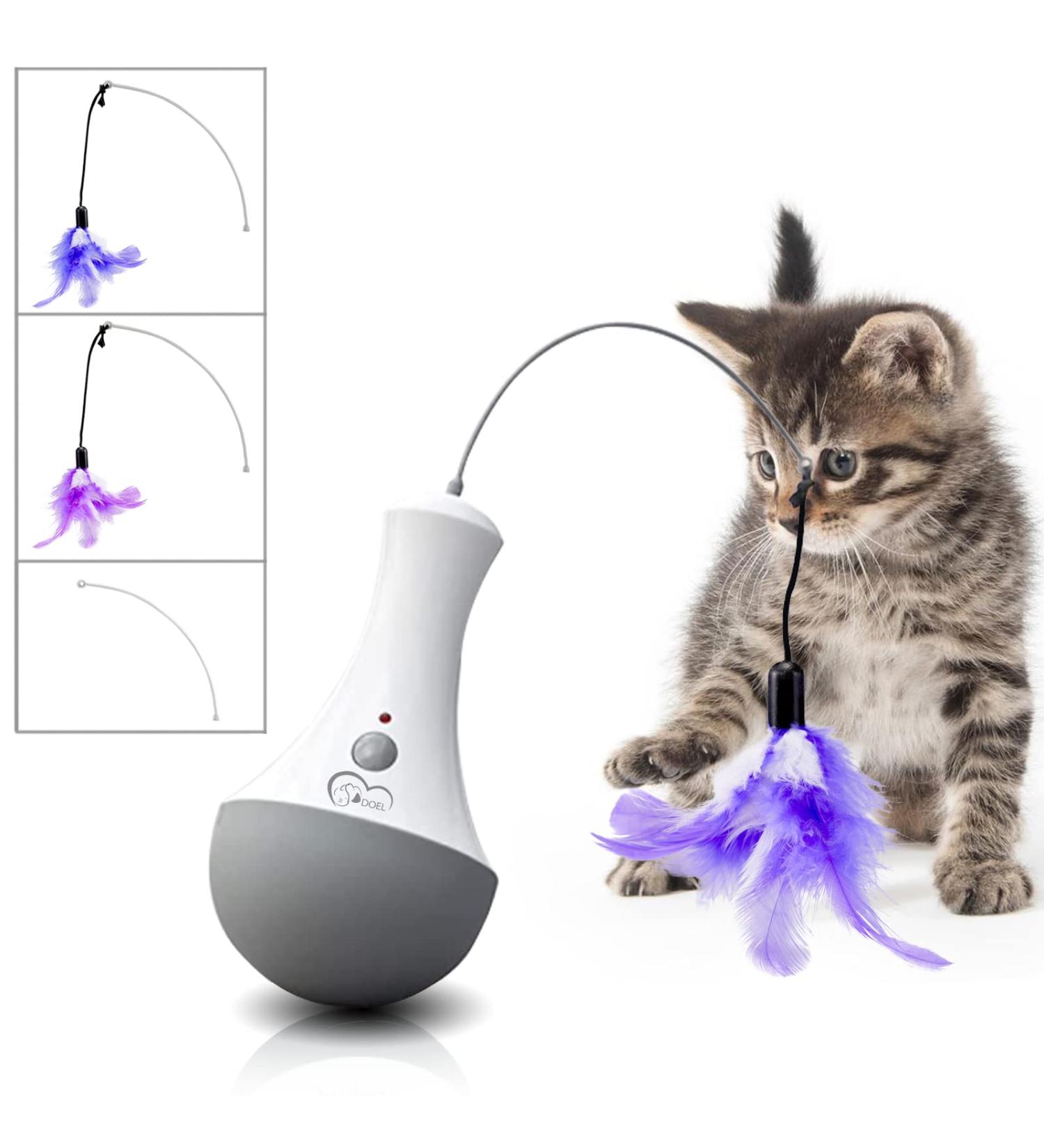 Doel Interactive Cat Toys - Electric Feather & Tumbler Toys for Intelligent Indoor Cats | Perfect Gift for Cat Lovers - Buy Online on GoSupps.com