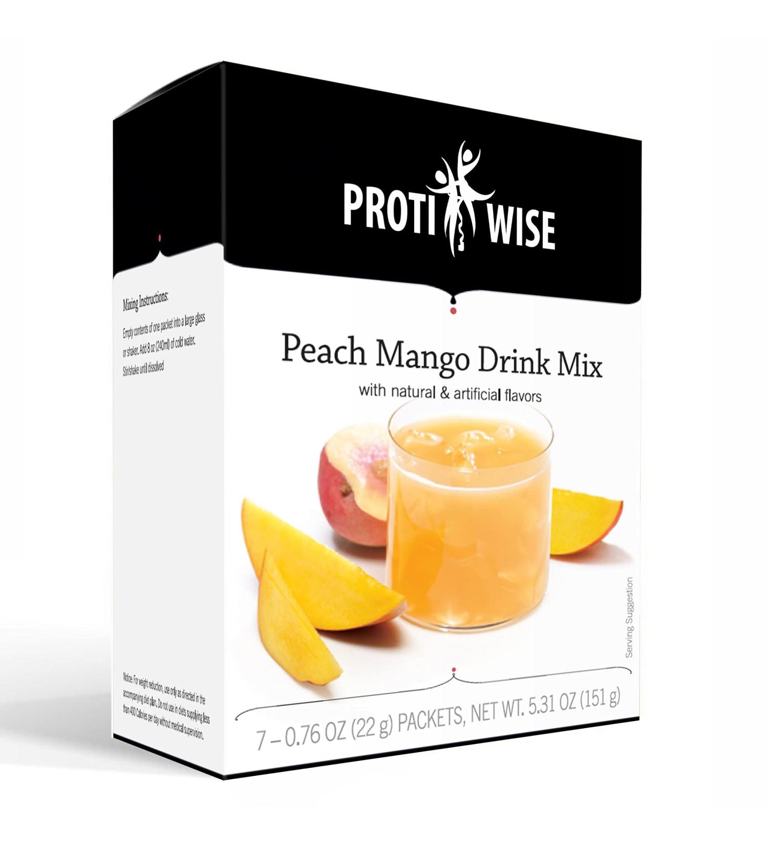 ProtiWise Peach Mango High Protein Diet Drink (7/Box) - Delicious and Nutritious\tboost your weight loss journey with this refreshing drink - Buy Online on GoSupps.com