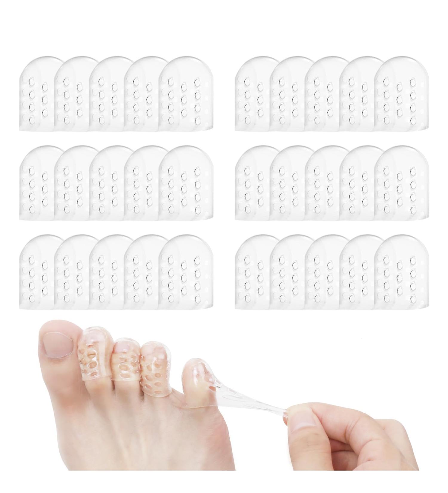 30 Pcs Silicone Anti-Friction Toe Protectors for Men and Women - Breathable Gel Toe Sleeves with Hole for Corns, Blisters, and Rubbing - Buy Online on GoSupps.com