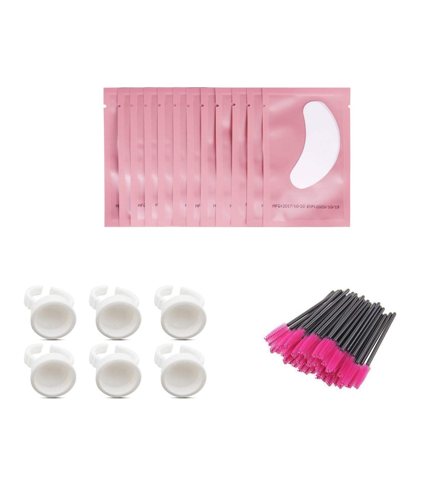 Buy 3x100 Lint Free Eye Gel Patches & Glue Rings for Eyelash Extensions - Pink Combo - International Shipping Available - Buy Online on GoSupps.com