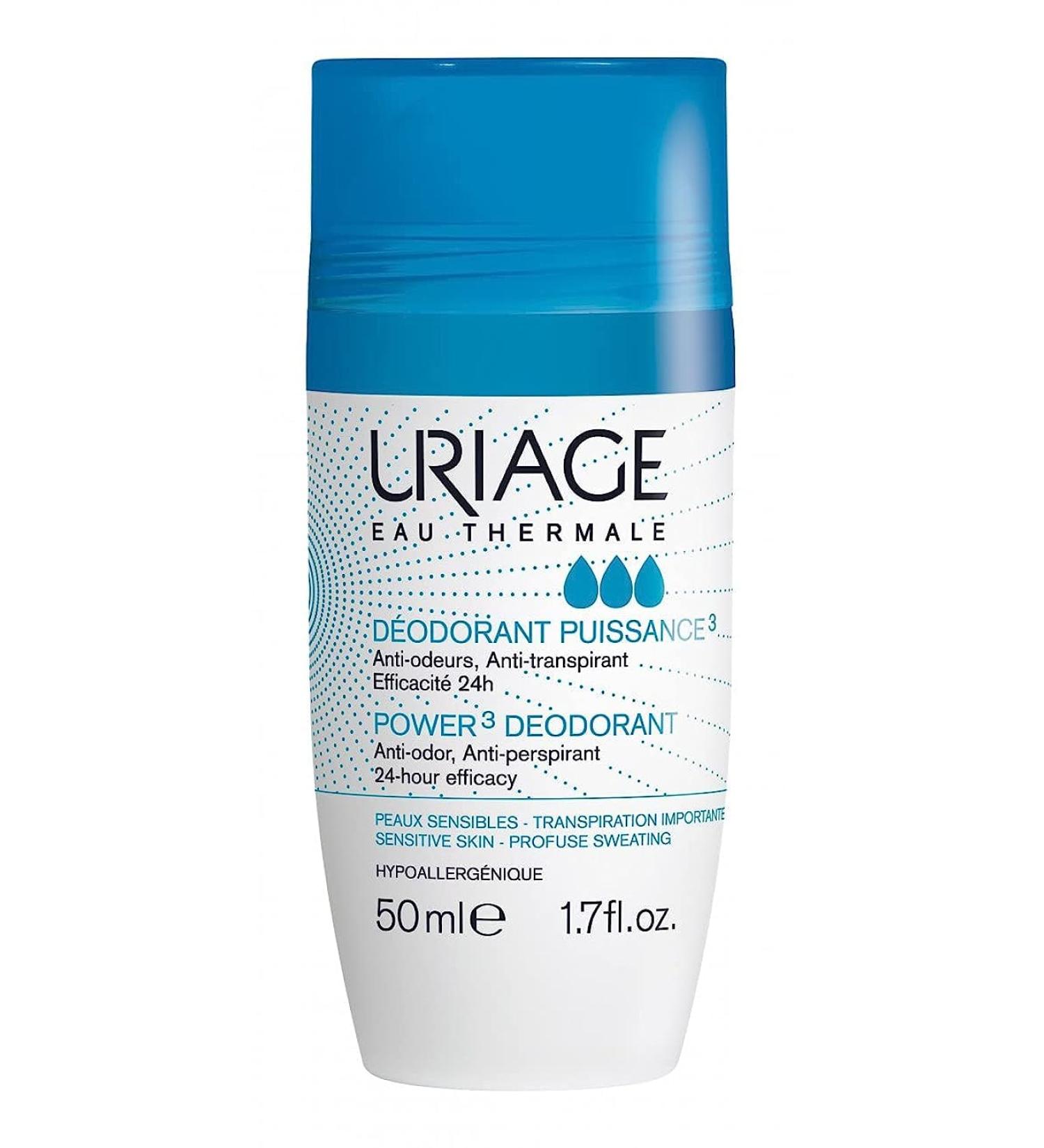 URIAGE Power 3 Clinical Strength Antiperspirant Deodorant | Roll-On Protection for Excessive Armpit Sweat | Men and Women | Combats Odor and Provides a Fresh Clean Feeling for 24hr - Buy Online on GoSupps.com