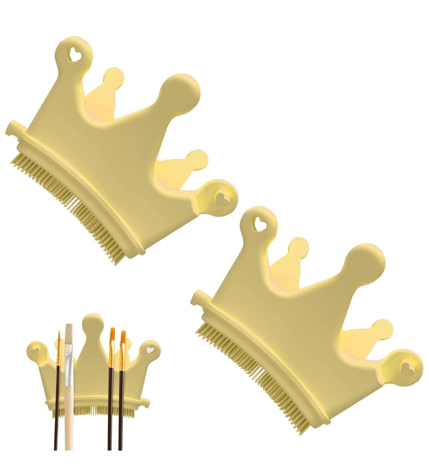 Nail Dust Brush Silicone Finger Nail Separators for Manicure Finger Separator Nail Dusting Brush Nail Gel Polish Pen Brush Stand for Nail Salon Yellow - Buy Online on GoSupps.com