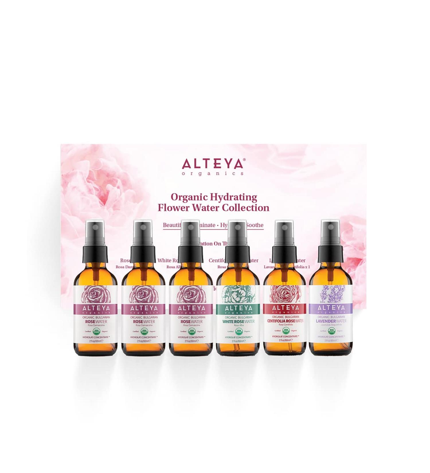 Alteya Bio Hydratant Flower Water Spray Collection 6 psc x 60ml - 100% USDA Certified Bio Pure Natural Flower Water Distill e la vapeur et Vendue directement par le Rosier Alteya Organics - Buy Online on GoSupps.com