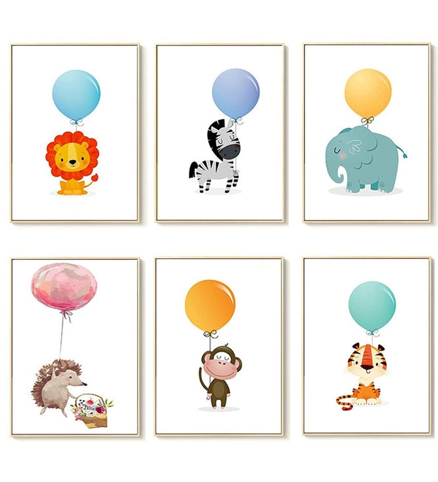 Lulupila Forest Animal Nursery Decor Poster Set - A4 Children's Room Wall Art for Boys and Girls - Set of 6 - Buy Online on GoSupps.com