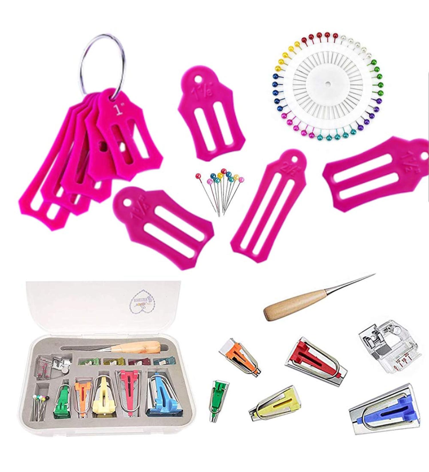 HONEYSEW Bias Tape Maker Tool Kit Set - 15 Sizes - Fabric Folding and Biasing Strips - Buy Online on GoSupps.com