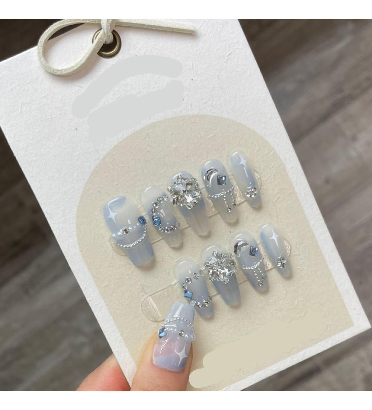 Handmade Wearing Nail Long Heavy Industry Nail Patch Detachable False Nails 10pcs(4 Xs) - Buy Online on GoSupps.com