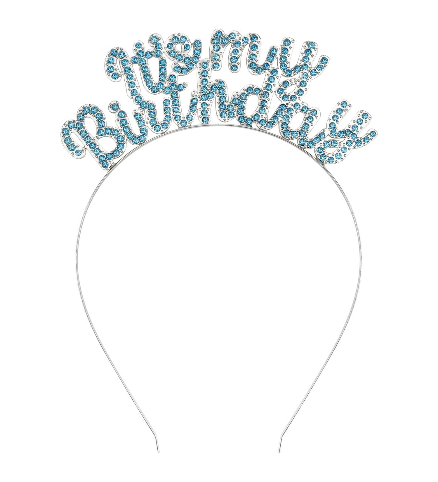 Chanaco Birthday Crown for Women - Blue Birthday Tiara & Headband for Happy Birthday Decorations - Buy Online on GoSupps.com