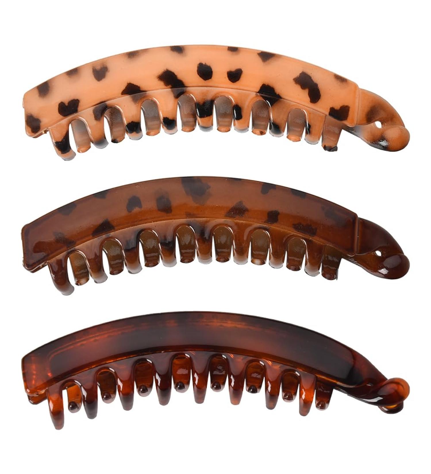 Large Banana Hair Clips for Women French Barrette Hair Clip for Women Girls Hair Banana Clips for Thick Thin Hair Women Ponytail Banana Hair Clip for Girls Hair Accessories of 3 Pieces amber - Buy Online on GoSupps.com