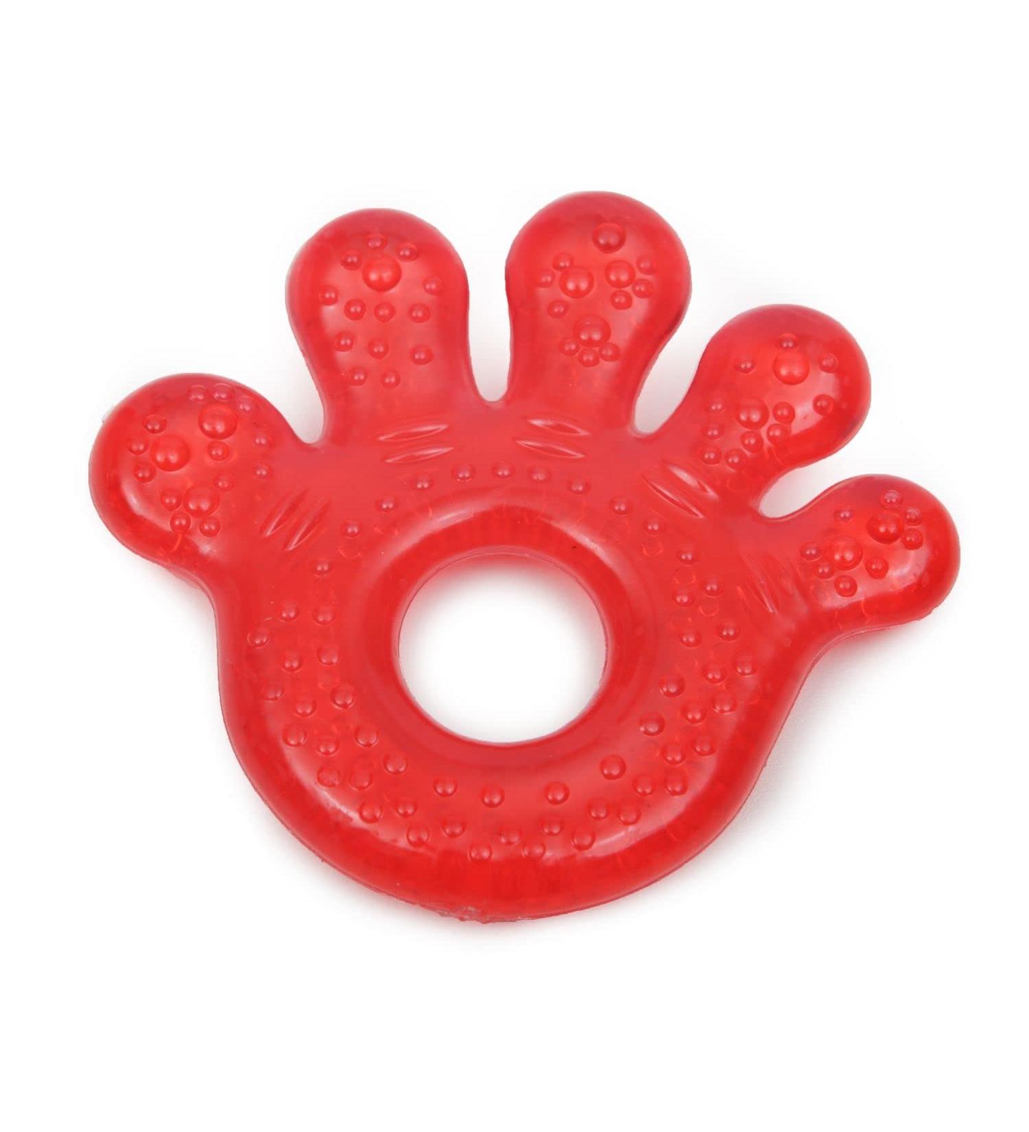 Teething ring paw T1205 red cooling teething ring as teething aid massages and relieves