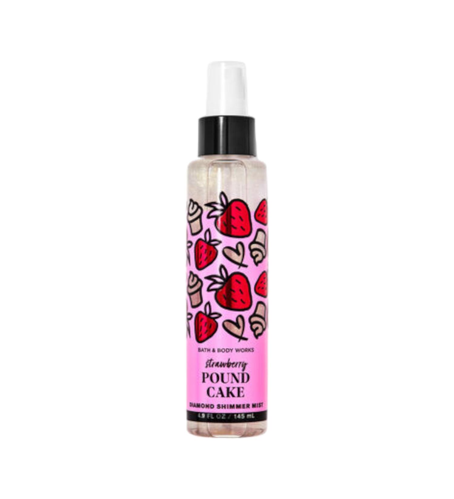 Bath and Body Works Diamond Shimmer Mist 4.9 Fluid Ounce (Strawberry Pound Cake) Strawberry Pound Cake 4.9 Fl Oz (Pack of 1)
