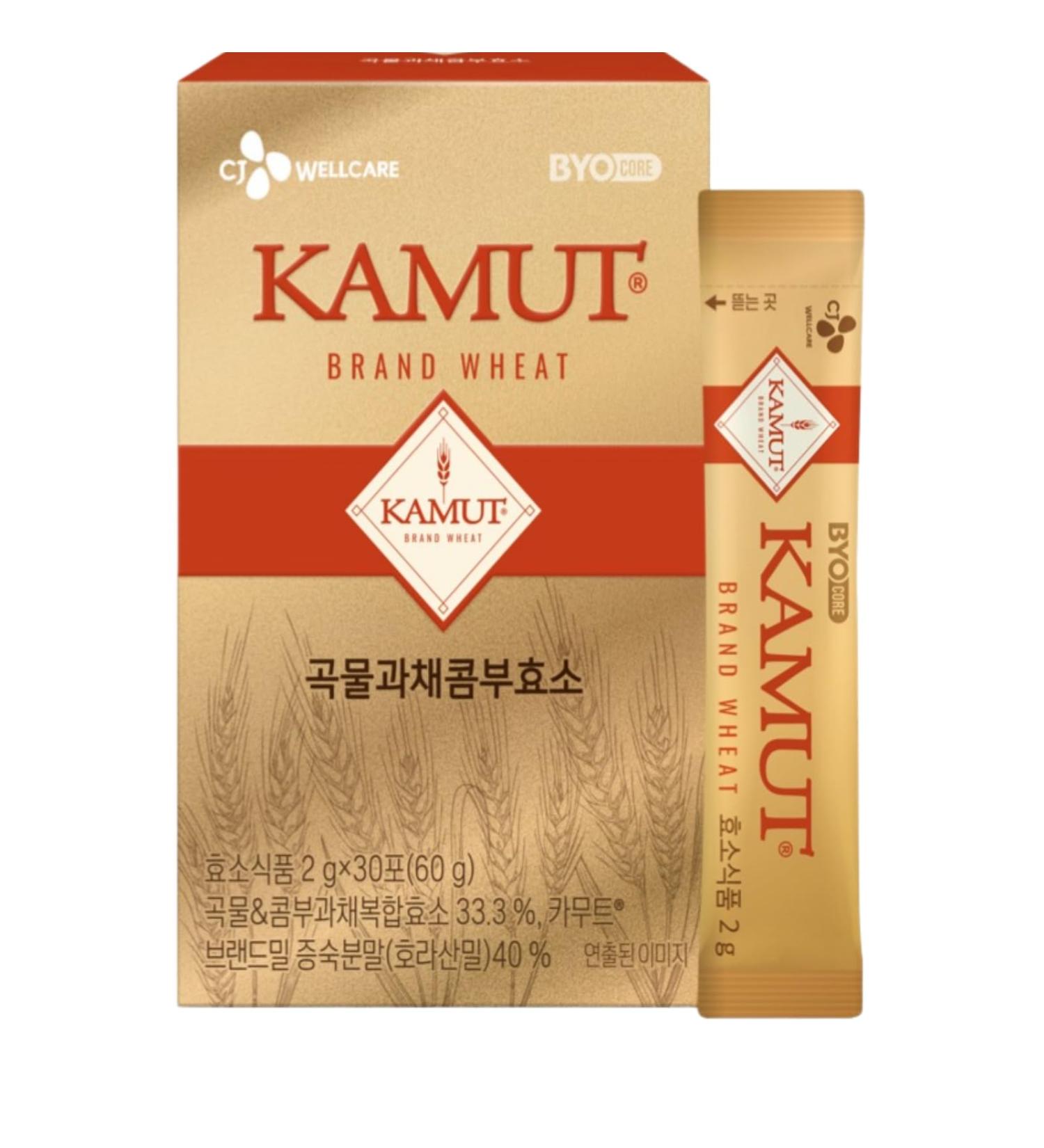 Korean Kamut Premium Wheat Grain Enzyme Powder - Wellcare Enzymes for Women & Men - Easy Cut Sachets for On-The-Go - 2g x 30 Sticks - Buy Online on GoSupps.com