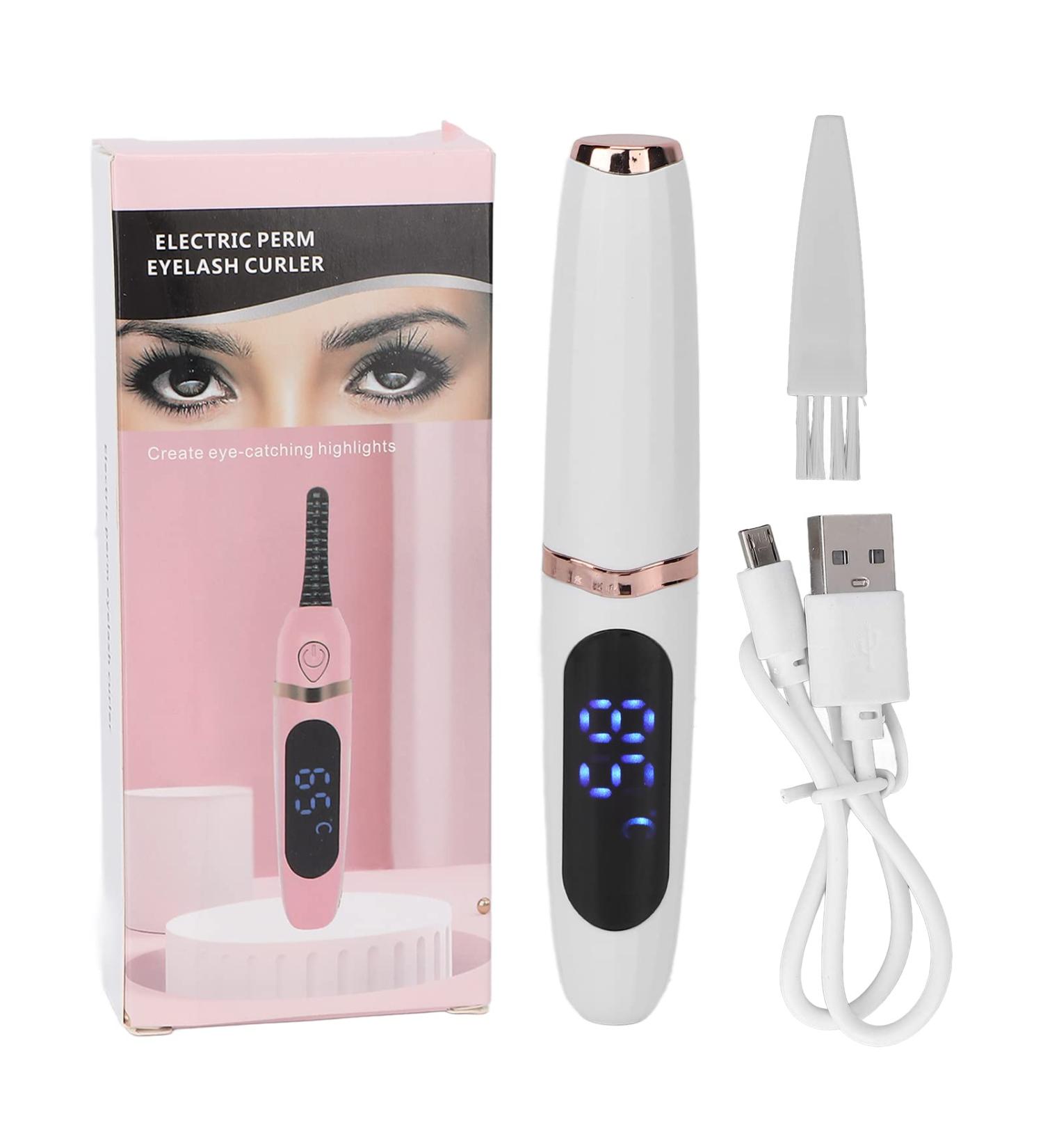 Heated Eyelash Curler Handheld Electric Eyelash Curler with LCD Display 3 Temperature Gears USB Rechargeable Lash Curler for Women and Girls Long Lasting Naturally Eyelashes(#2) - Buy Online on GoSupps.com