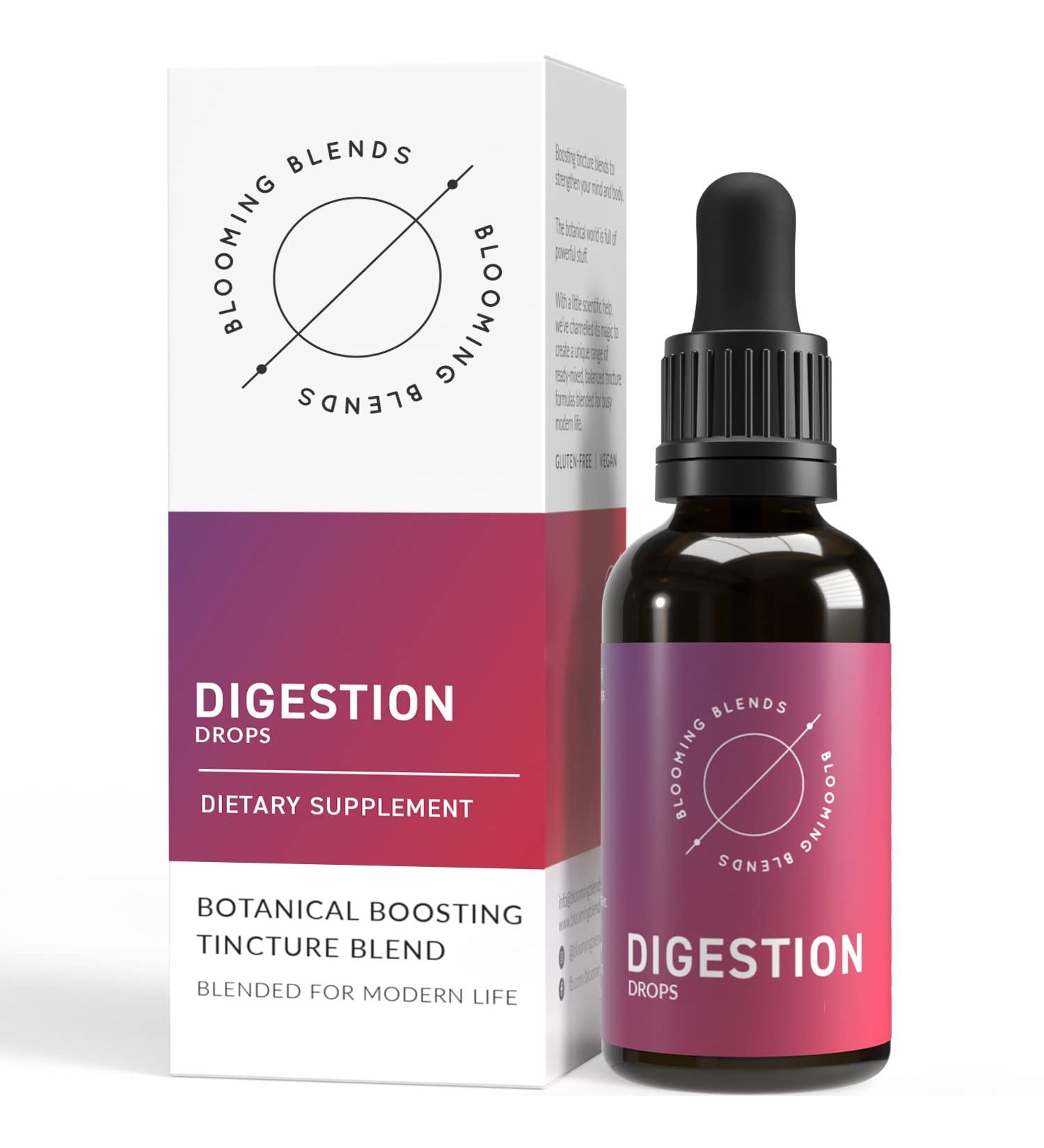 Digestion Support Supplement - Gut Health & Detox Cleanse with Ginger, Burdock & Fennel Seed - 30ml Blooming Blends - Buy Online on GoSupps.com