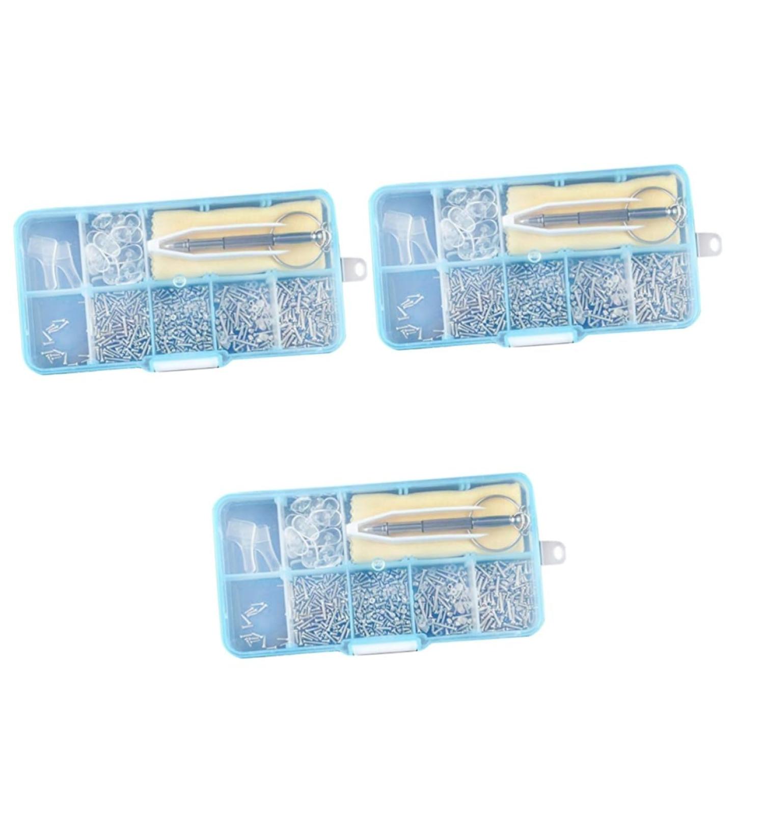 Healeeved 3-Piece Glasses Repair Set - Cushion Tweezers & Spring Hinge Tools for Sunglasses and Eyeglasses | 12x8cm - Buy Online on GoSupps.com