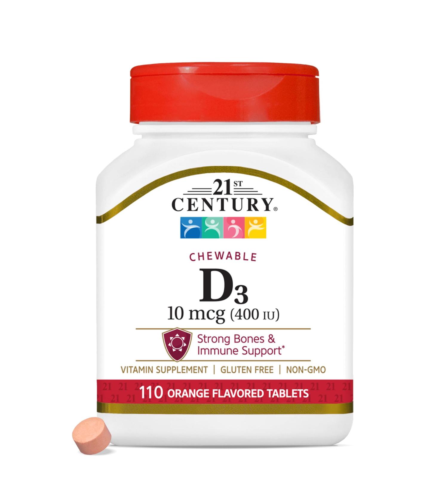 21st Century Vitamin D 400 Iu Orange 110 Count - Buy Online on GoSupps.com