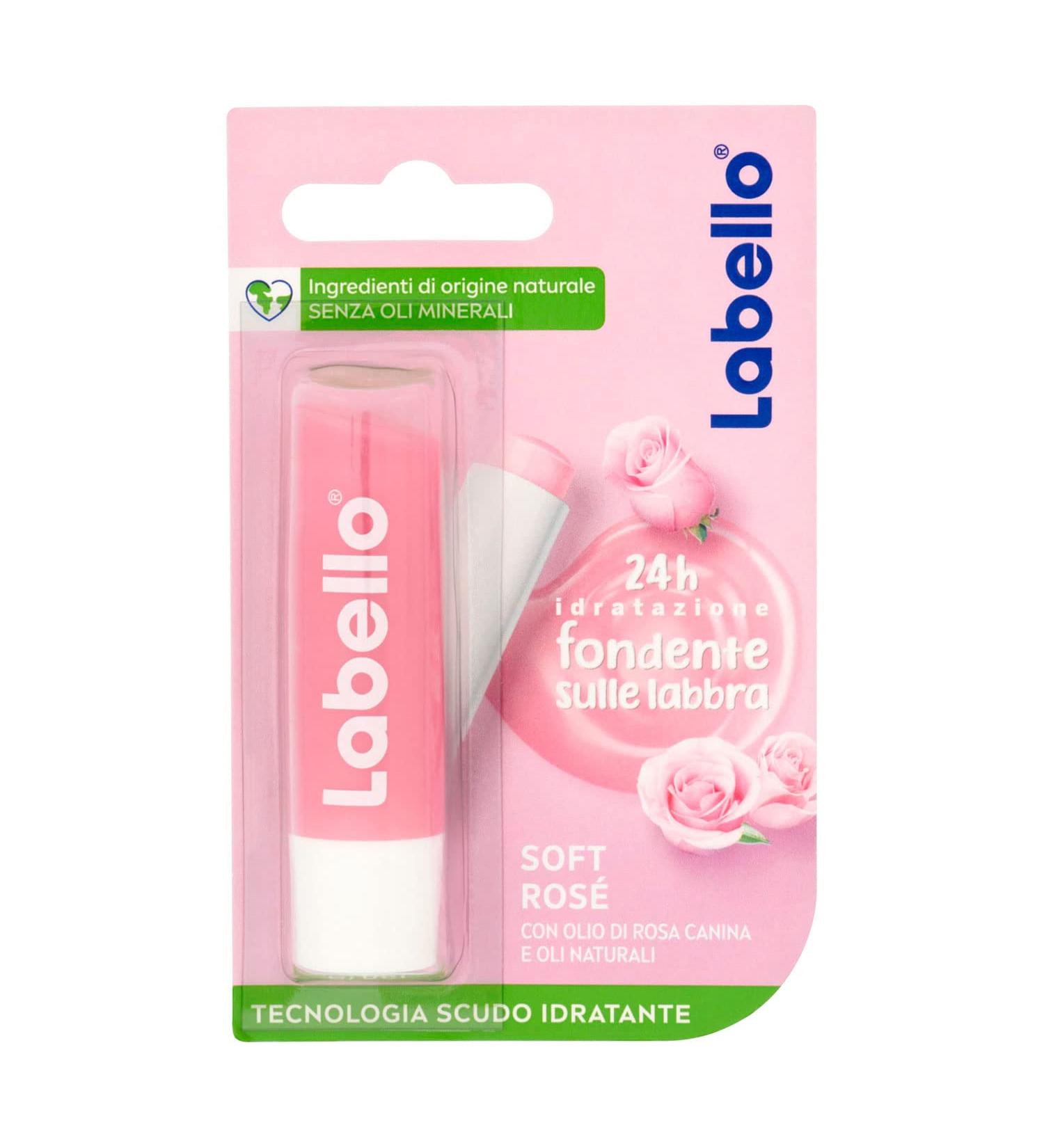 Labello Lip Balm Soft Rose 5.5ml - Nourishing Pink Lip Care (Pack of 1) | International Shipping Available - Buy Online on GoSupps.com