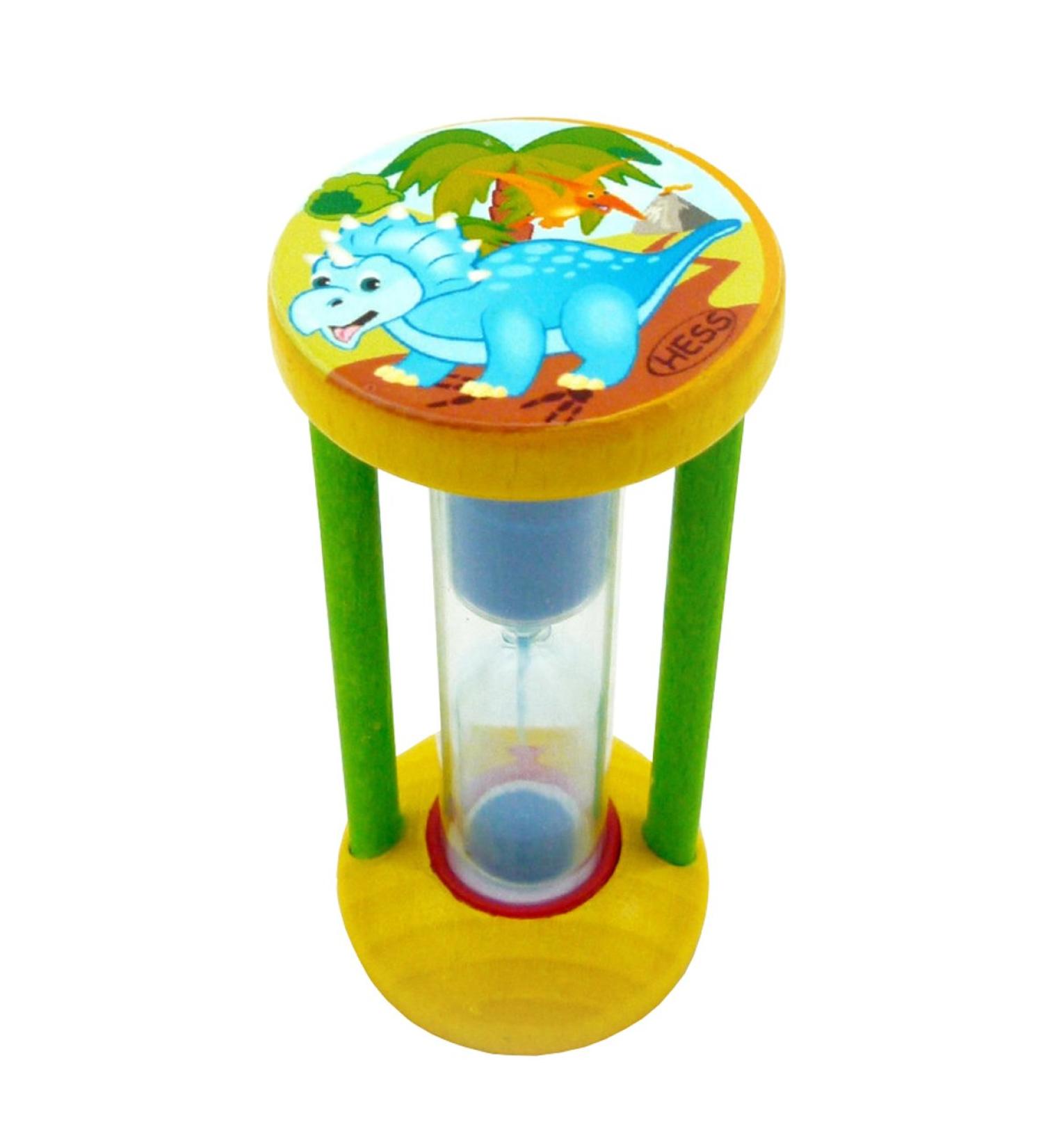 Hess Wooden Toys 14590 - Handmade Dinosaur Tooth Cleaning Clock for Kids | Hourglass with Colored Sand | Eco-Friendly Daily Dental Care Tool - Buy Online on GoSupps.com