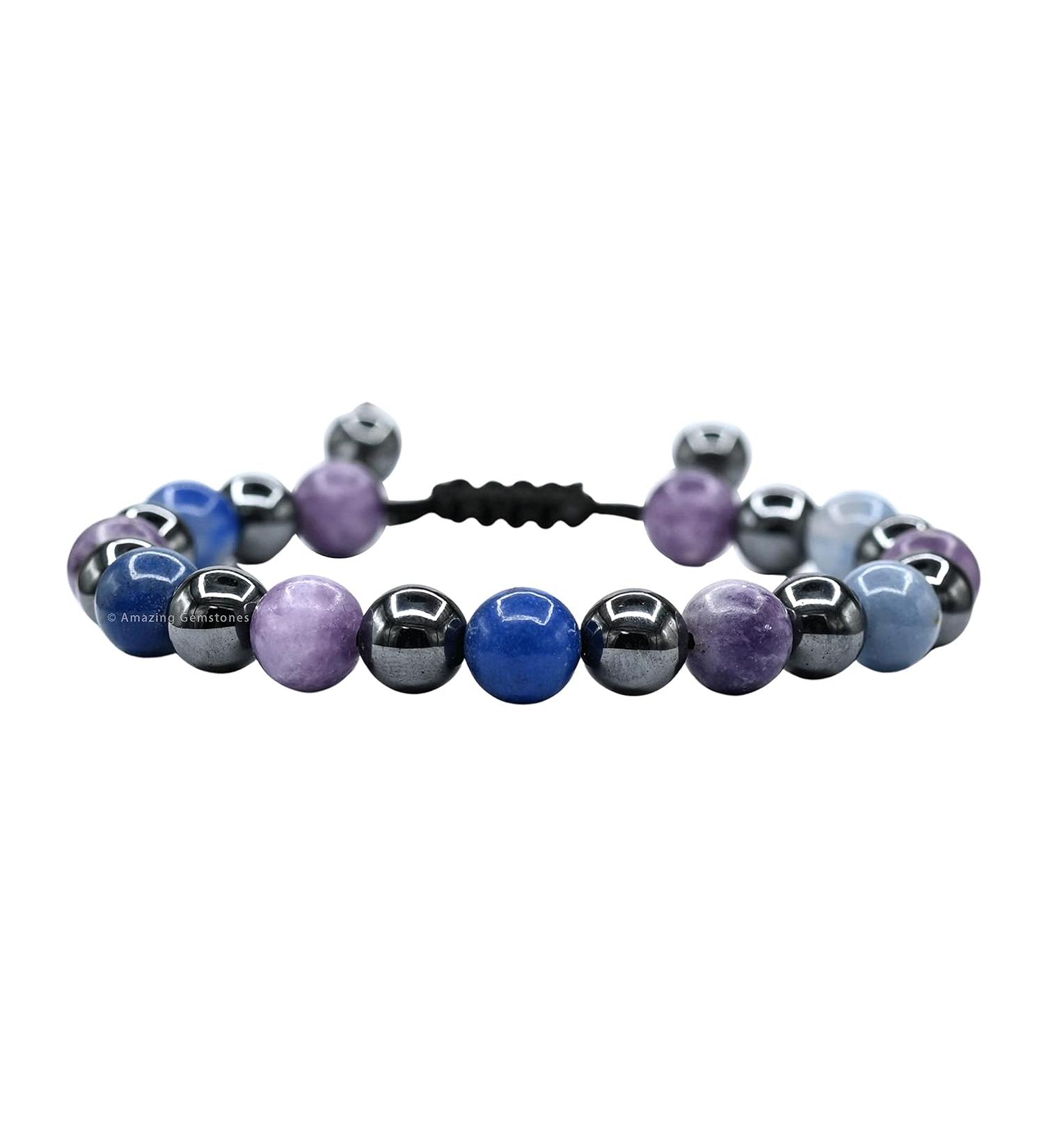 Gemstone Stop Drinking Alcohol Manifestation Bracelet Lepidolite Blue Aventurine Hematite -  Quit Alcohol - Buy Online on GoSupps.com