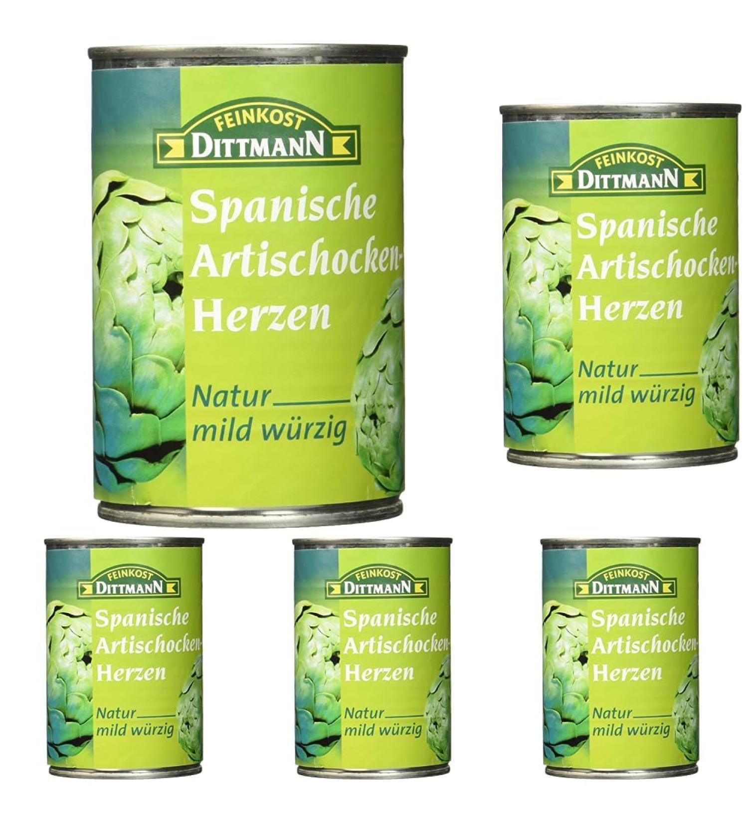 Feinkost Dittmann Spanish Artichoke Hearts Natural 1x 390g (240g drained weight) (pack of 5) 1 240 g (pack of 5)