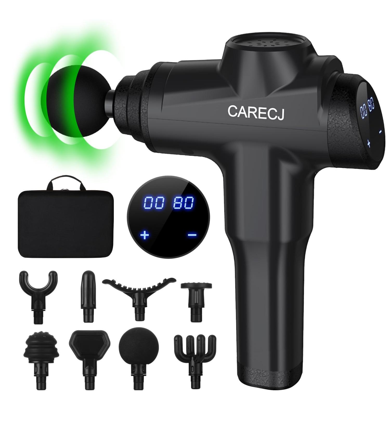 Massage Gun - High-Speed Hand Massager with 32 Speeds & 8 Heads for Neck & Shoulder Relief - International Shipping Available - Buy Online on GoSupps.com