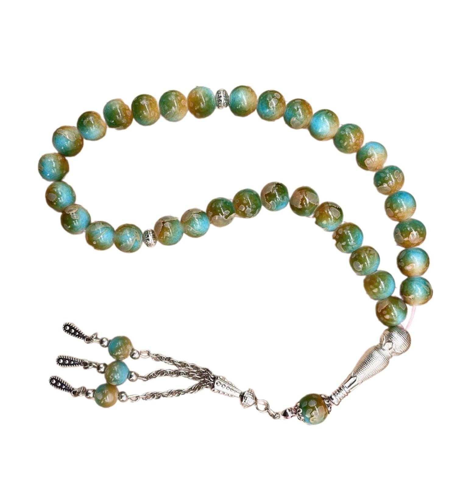 Shop SOUTHJIELING Adjustable Blue Rosary Bracelet | Fashion Beads Prayer Accessories for Trendsetters - Buy Online on GoSupps.com