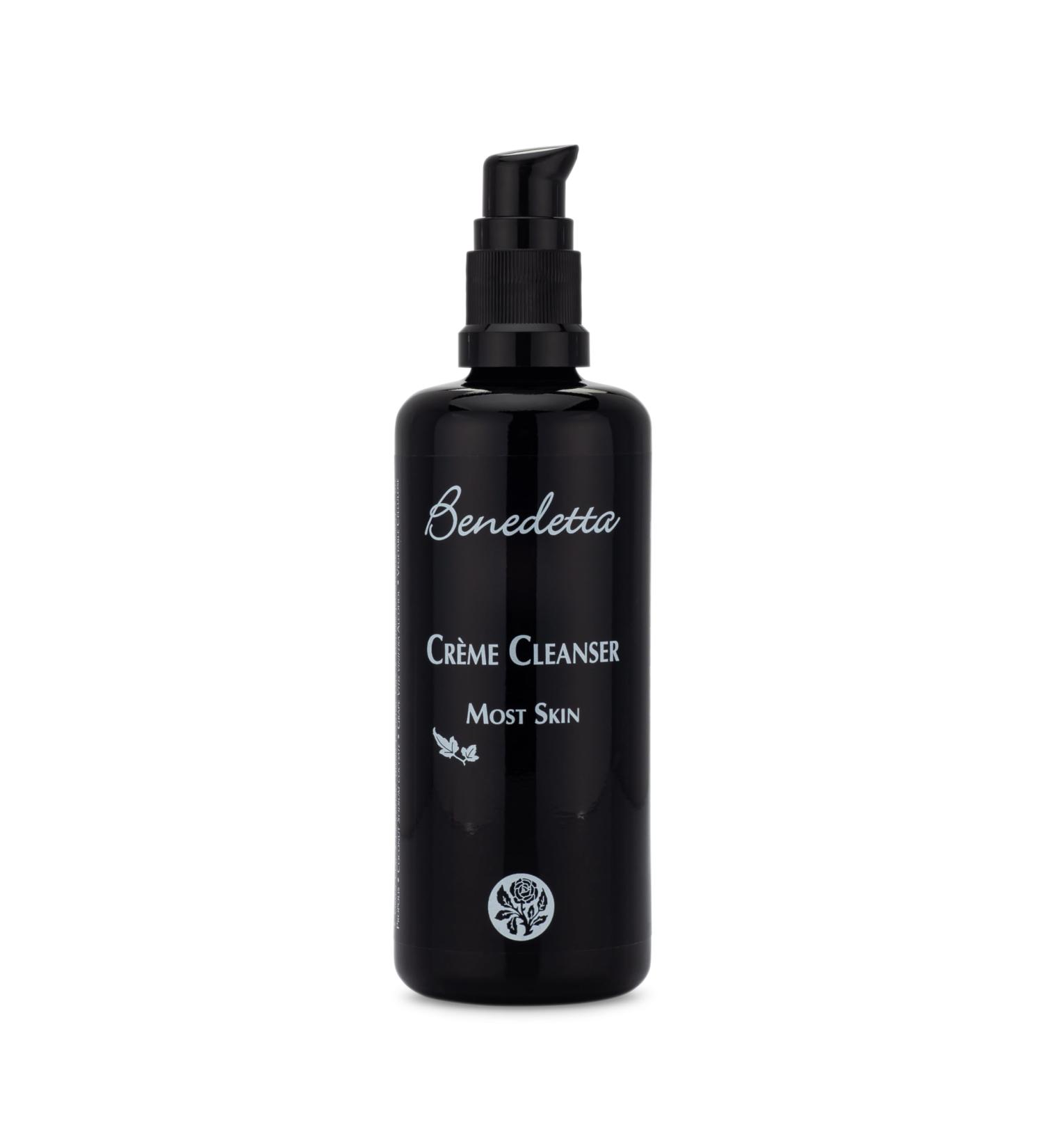 Benedetta Rosemary & Geranium Cr me Cleanser - Most Skin, Balances & Detoxifies, Activates Circulation, Promotes Elasticity, Exfoliates, Dark Spots, Anti-aging, 3.4 oz (100 ml)