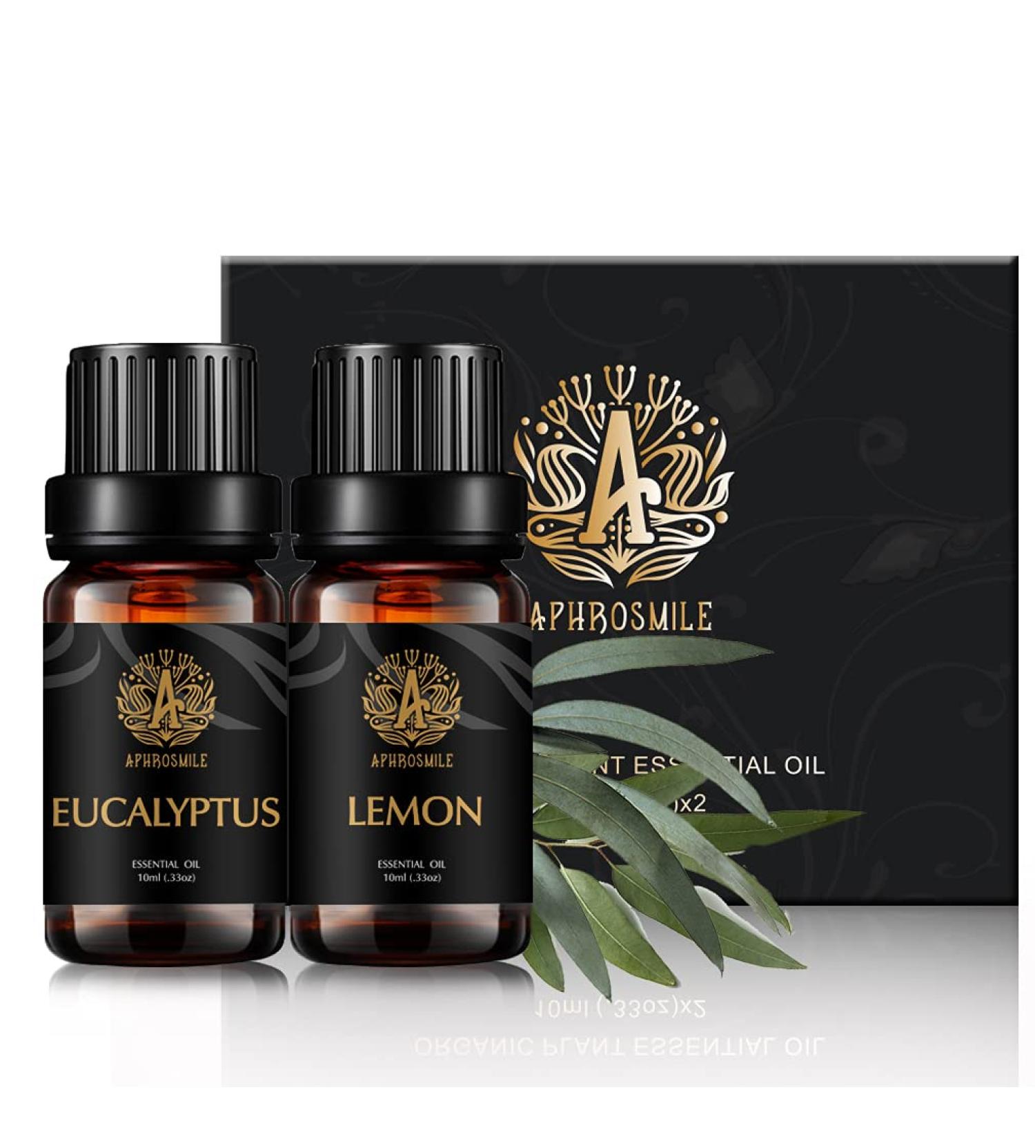 Aromatherapy Eucalyptus Essential Oils Lemon Set 100% Pure Lemon Essential Oils Scent Set 2x10ml Therapeutic Grade Lemon Aromatherapy Essential Oils Eucalyptus Fragrance Kit for Diffuser Humidifier - Buy Online on GoSupps.com